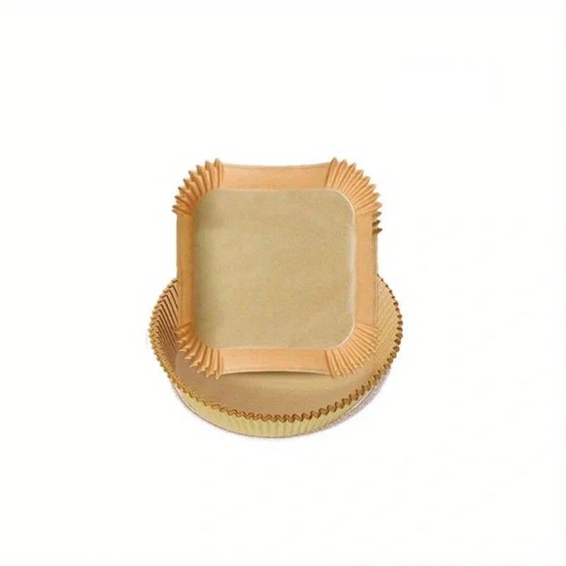 50pcs/Set Air Fryer Disposable Paper Parchment Wood Pulp Steamer Cheesecake Air Fryer Accessories Baking Paper For Air Fryer
