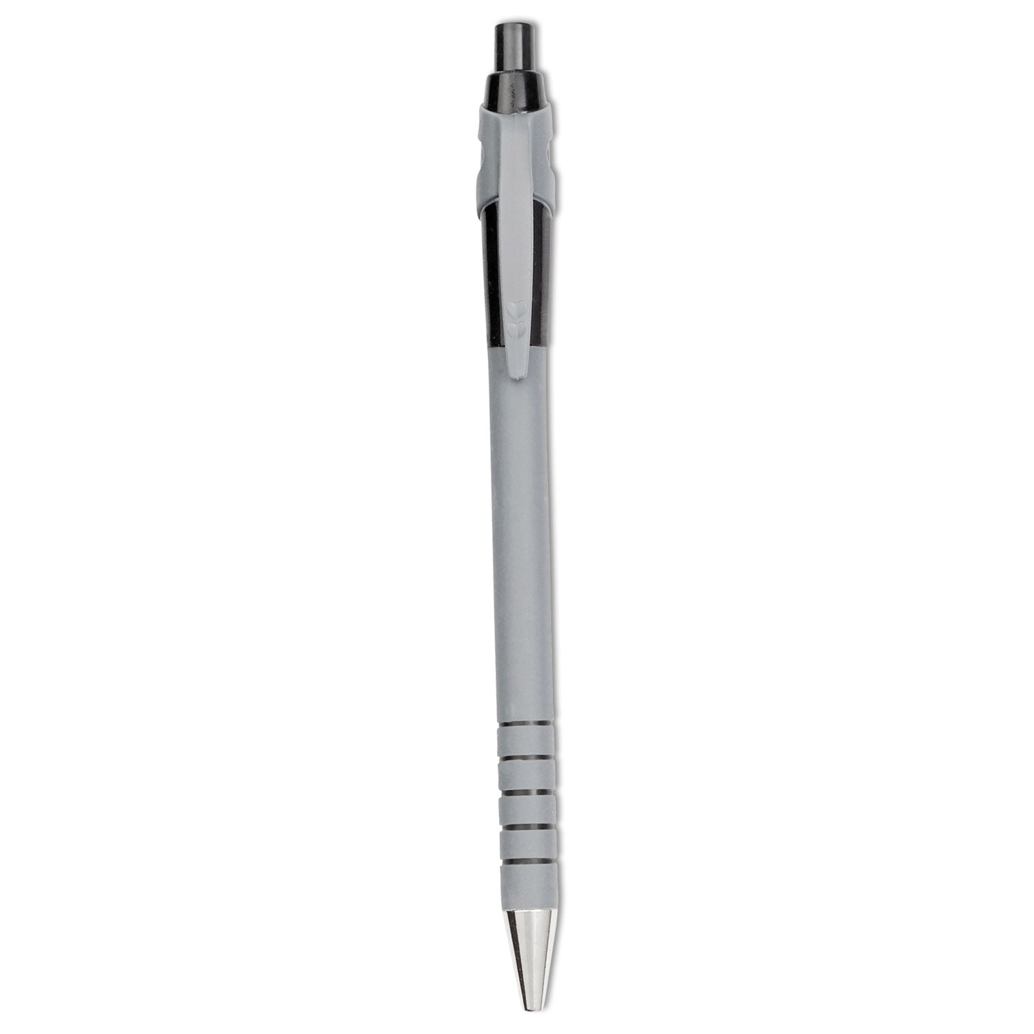 Paper Mate FlexGrip Ultra Ballpoint Pen, Retractable, Fine 0.8 mm, Black Ink, Gray/Black Barrel, Dozen