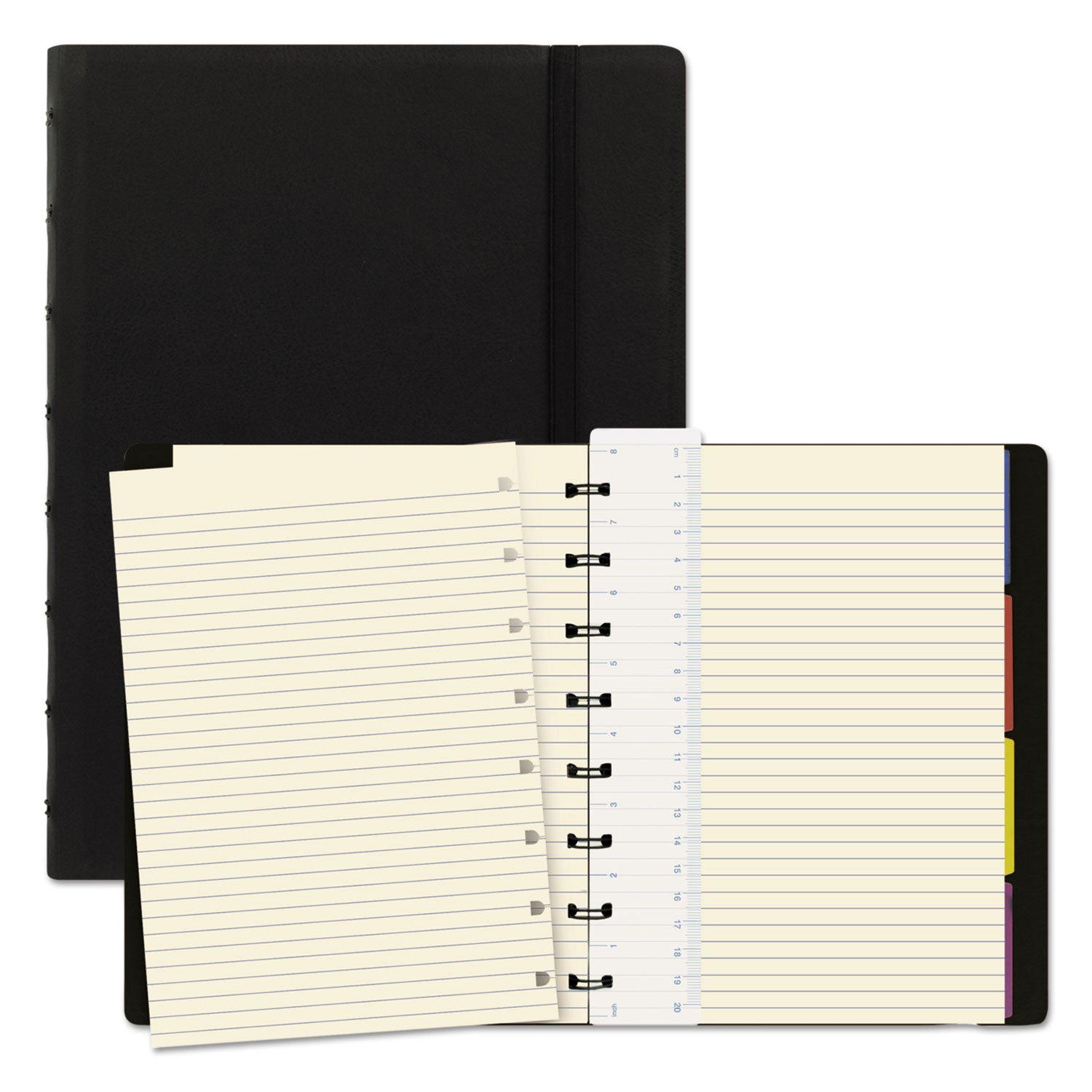 Filofax Notebook, 1 Subject, Medium/College Rule, Black Cover, 8.25 x 5.81, 112 Sheets