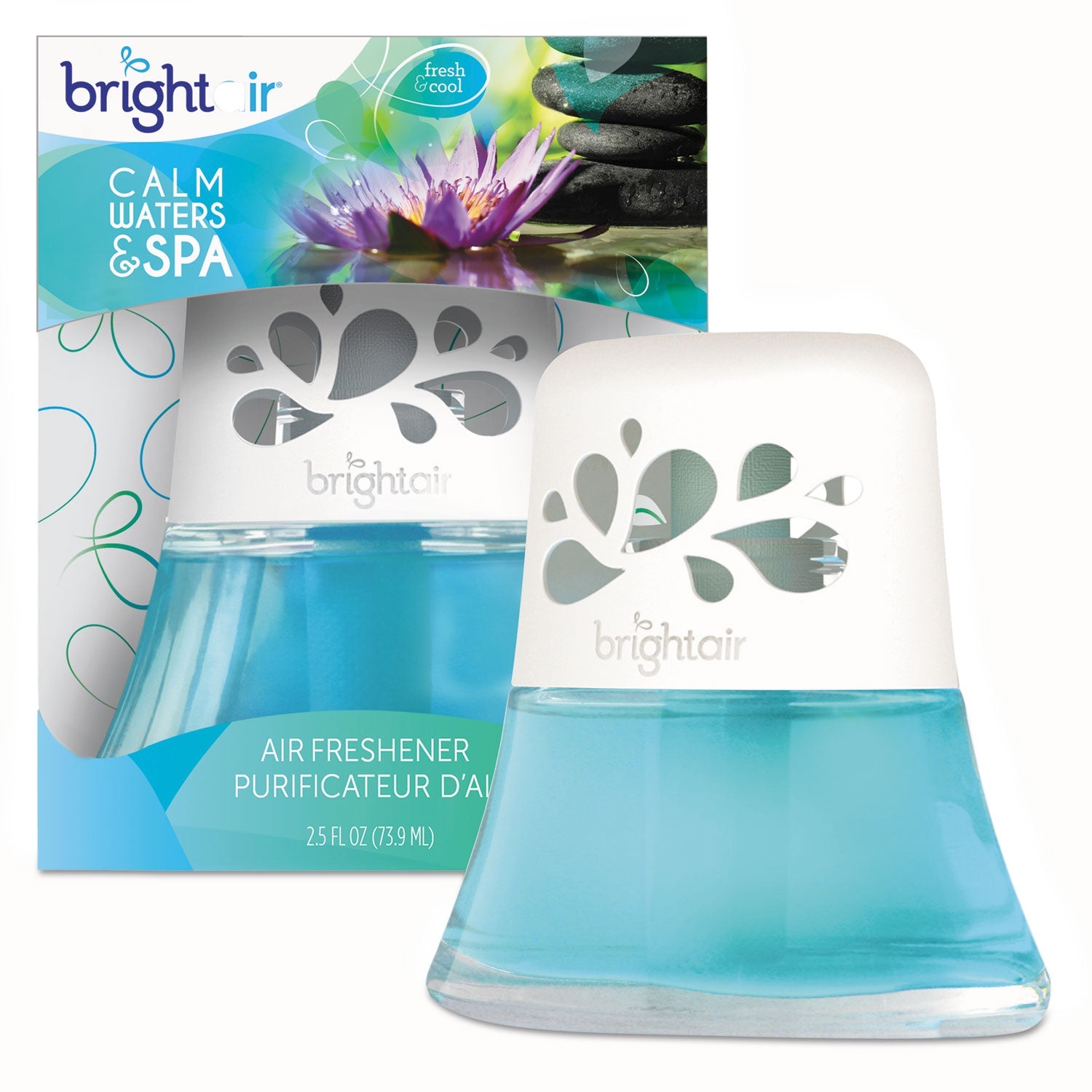 BRIGHT Air Scented Oil Air Freshener, Calm Waters and Spa, Blue, 2.5 oz