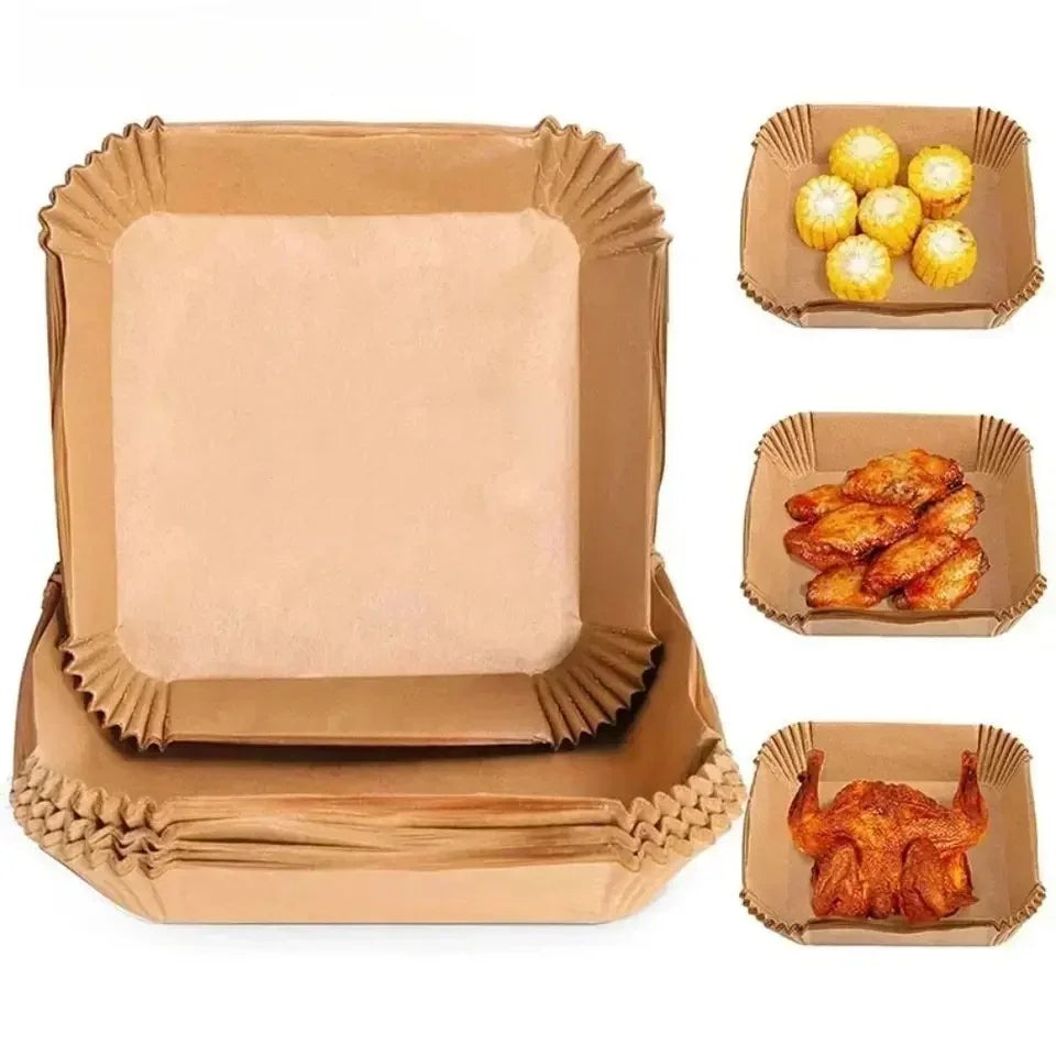 50/100pcs Special Paper for Air Fryer Silicone Oil Paper Oil Absorbing Paper Special Paper Pad for Food Household Paper Plate