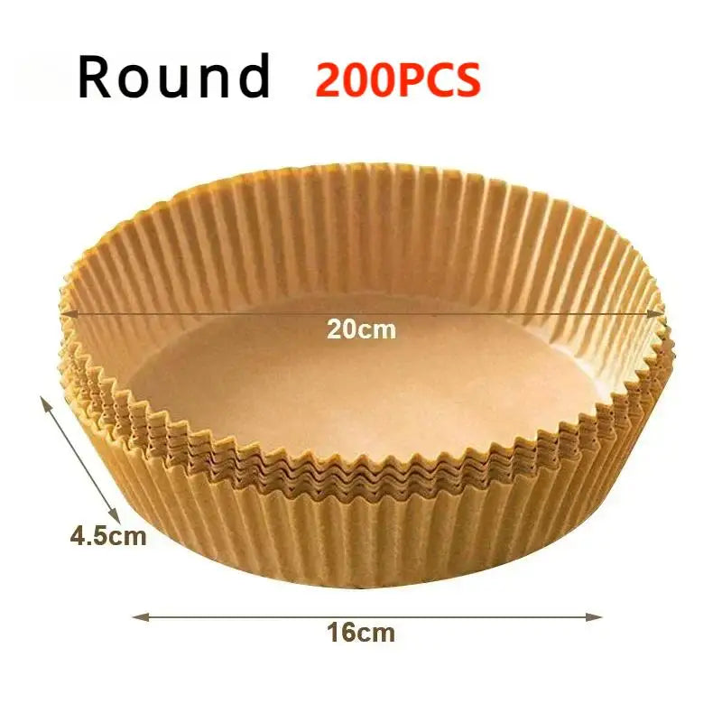 50pcs/Set Air Fryer Disposable Paper Parchment Wood Pulp Steamer Cheesecake Air Fryer Accessories Baking Paper For Air Fryer