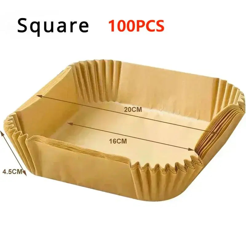 50pcs/Set Air Fryer Disposable Paper Parchment Wood Pulp Steamer Cheesecake Air Fryer Accessories Baking Paper For Air Fryer