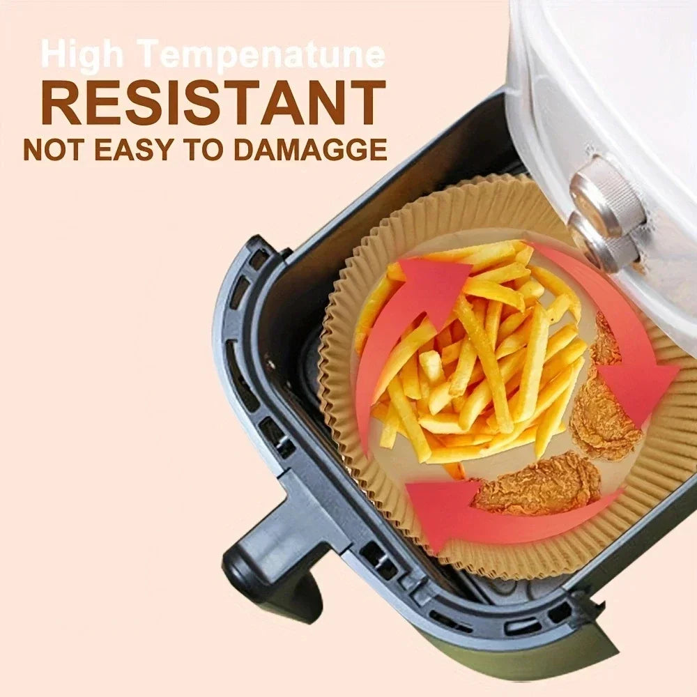 50pcs/Set Air Fryer Disposable Paper Parchment Wood Pulp Steamer Cheesecake Air Fryer Accessories Baking Paper For Air Fryer