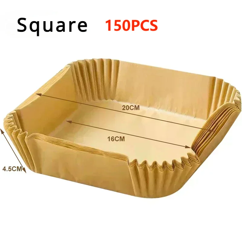 50pcs/Set Air Fryer Disposable Paper Parchment Wood Pulp Steamer Cheesecake Air Fryer Accessories Baking Paper For Air Fryer