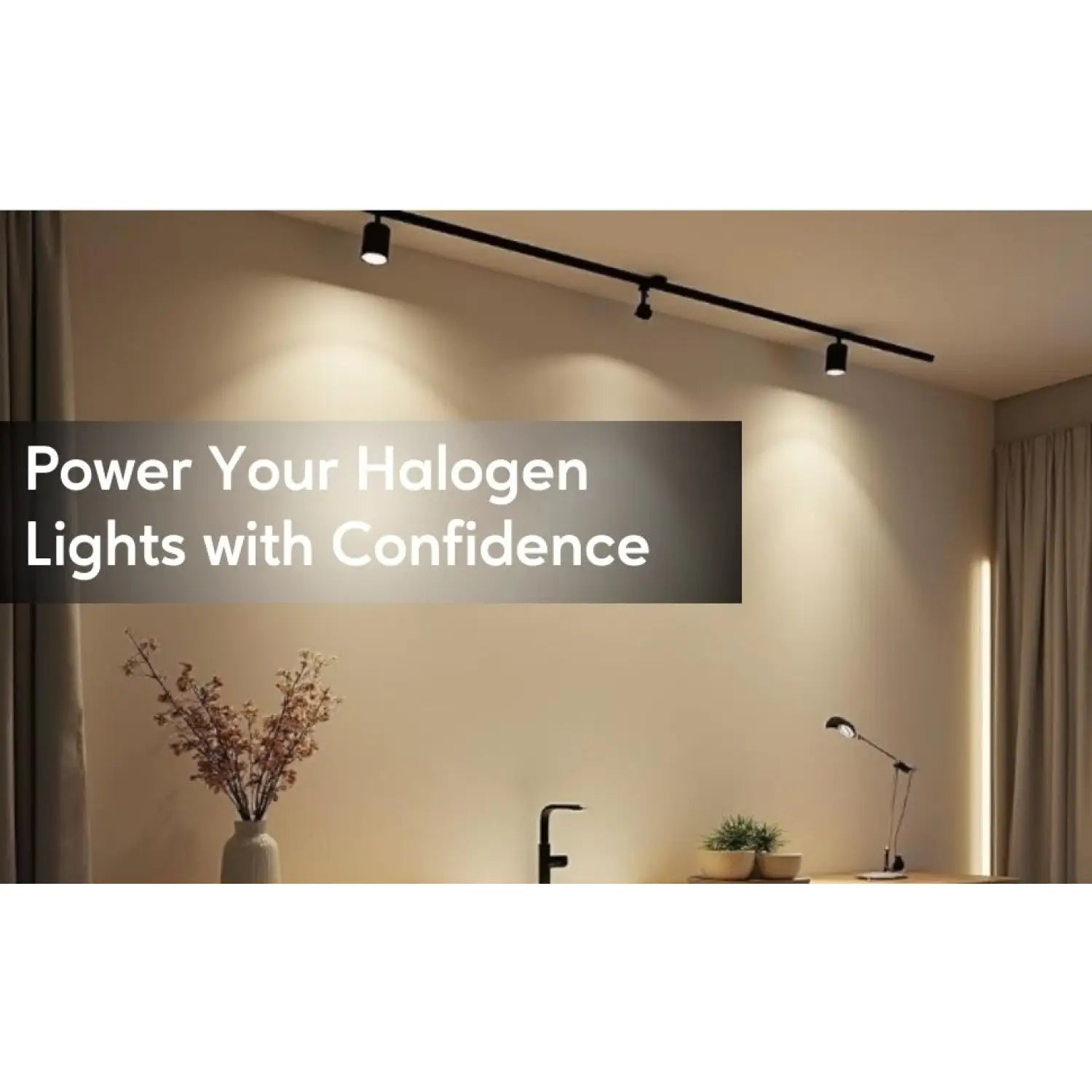 110V to 12V 60W Halogen Electronic Black Transformer