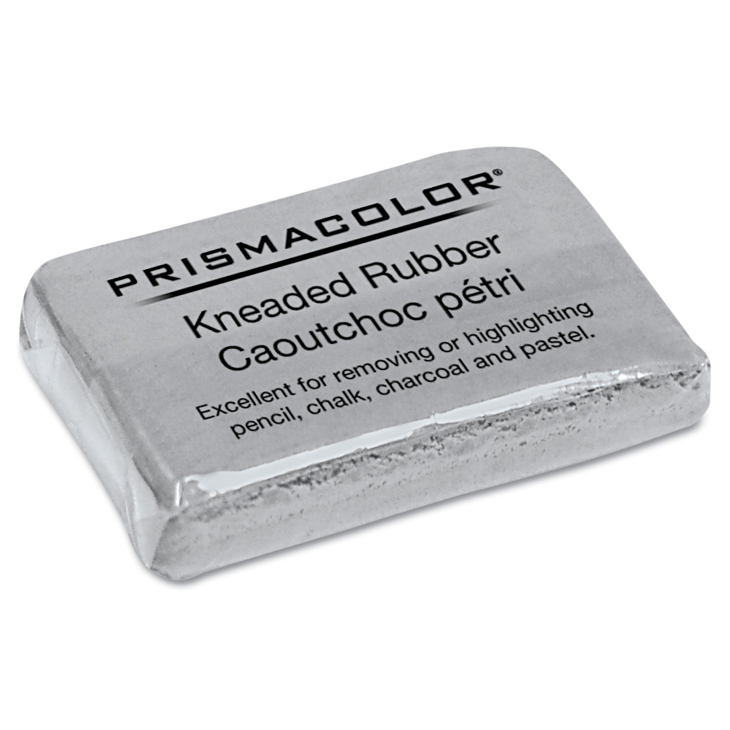 Prismacolor Design Kneaded Rubber Art Eraser, For Pencil Marks, Rectangular Block, Large, Gray