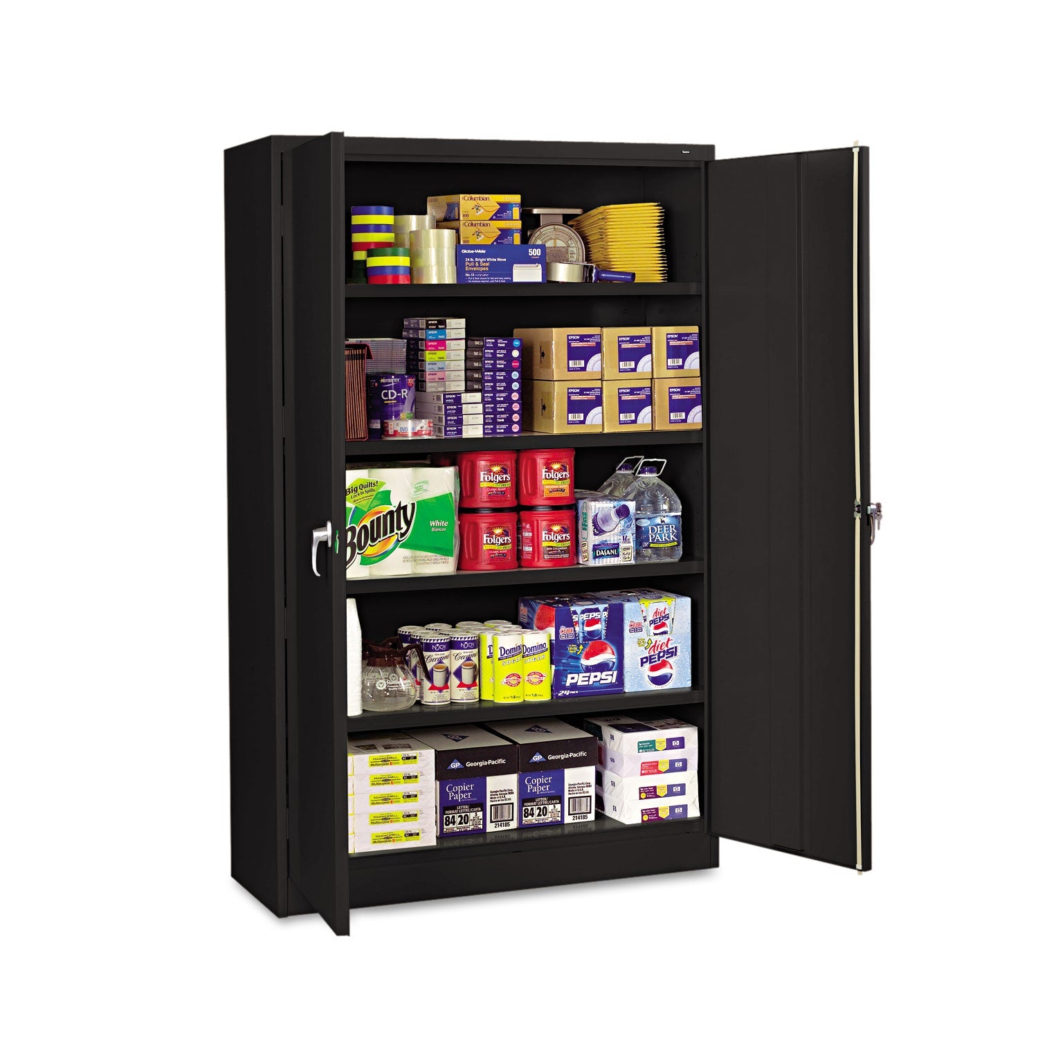 Tennsco Assembled Jumbo Steel Storage Cabinet, 48w x 18d x 78h, Black