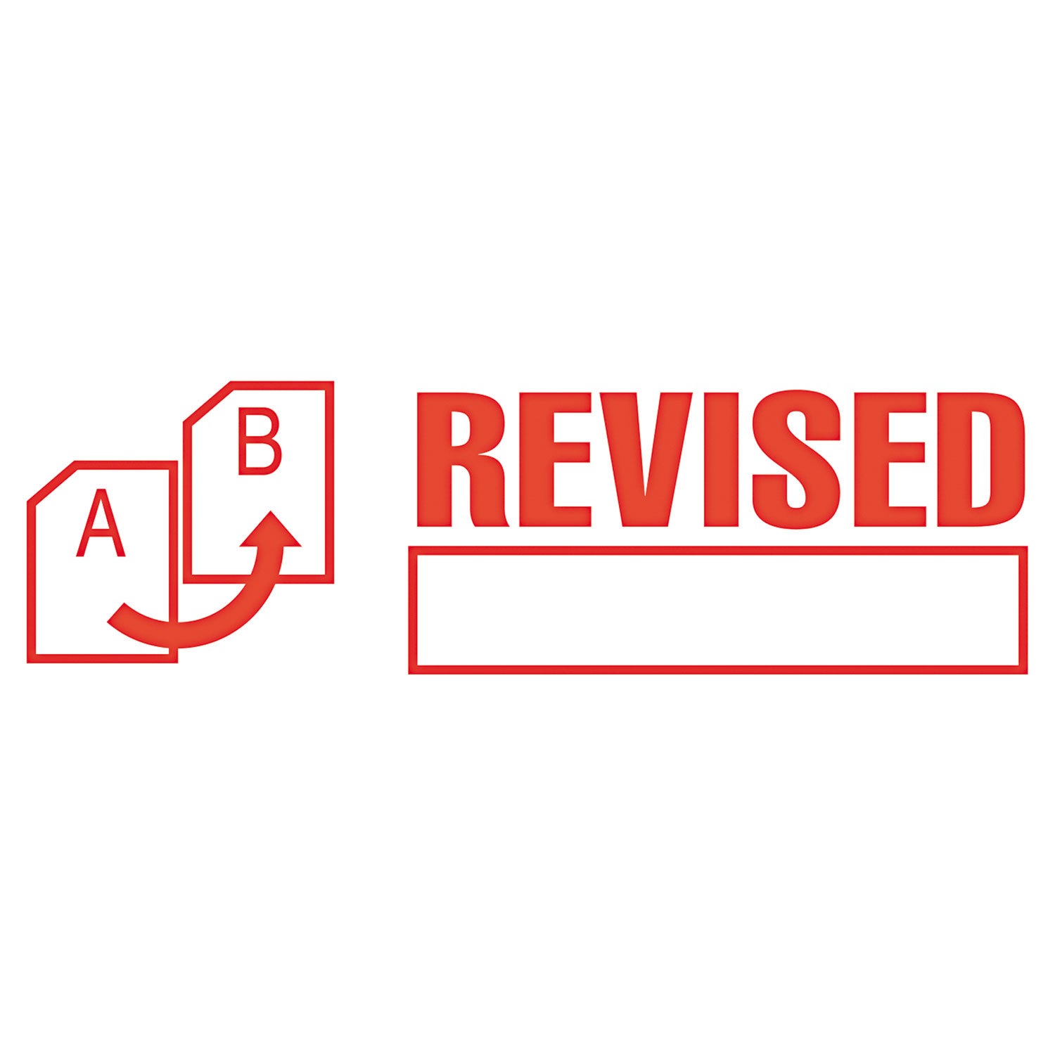 ACCUSTAMP2 Pre-Inked Shutter Stamp, Red, REVISED, 1.63 x 0.5