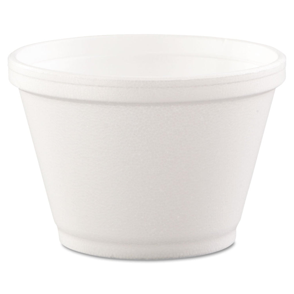 Dart Foam Containers, 6 oz, White, 50/Bag, 20 Bags/Carton