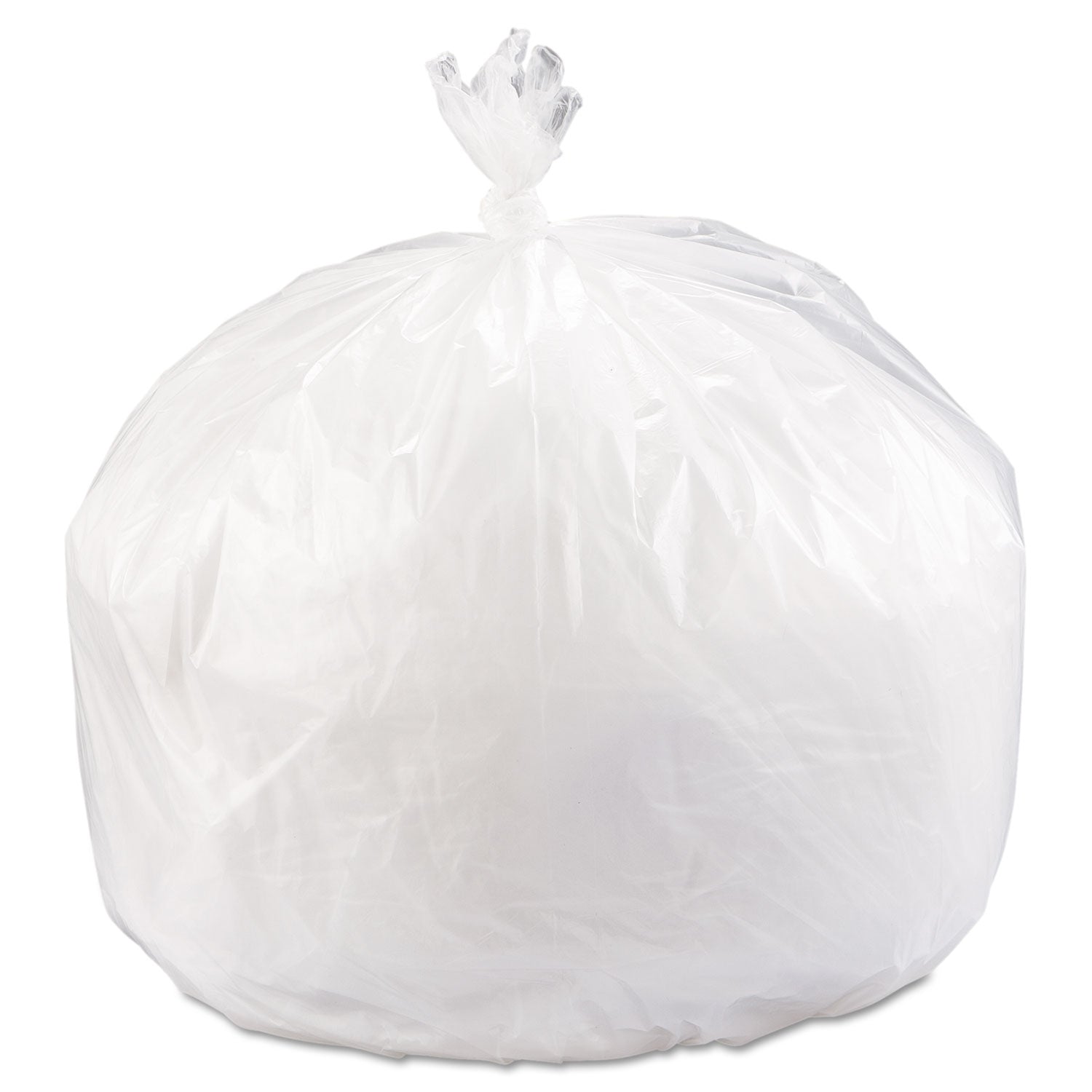 Inteplast Group High-Density Interleaved Commercial Can Liners, 45 gal, 16 microns, 40" x 48", Clear, 250/Carton