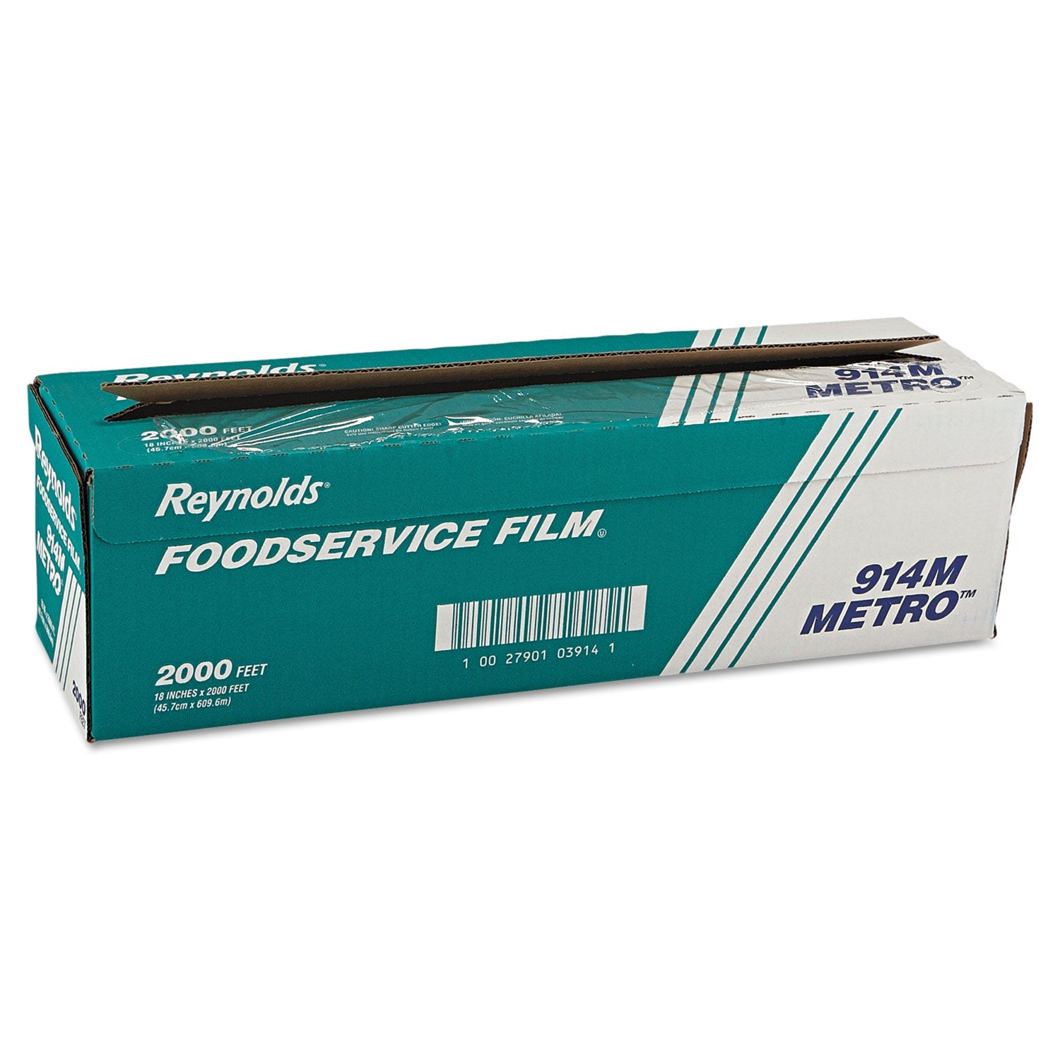 Reynolds Wrap Metro Light-Duty PVC Film Roll with Cutter Box, 18" x 2,000 ft, Clear
