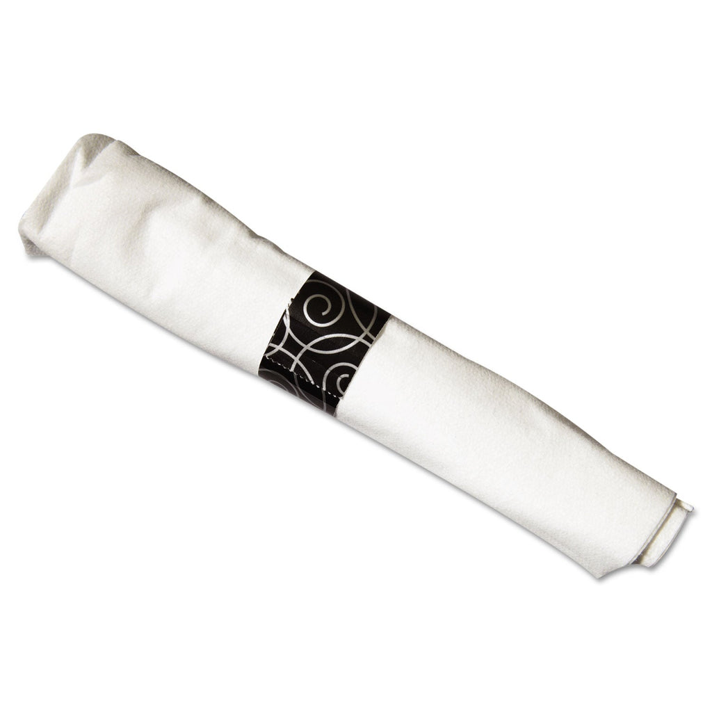 Hoffmaster CaterWrap Heavyweight Cutlery Combo, Fork/Spoon/Knife/Napkin, Black, 100/Carton
