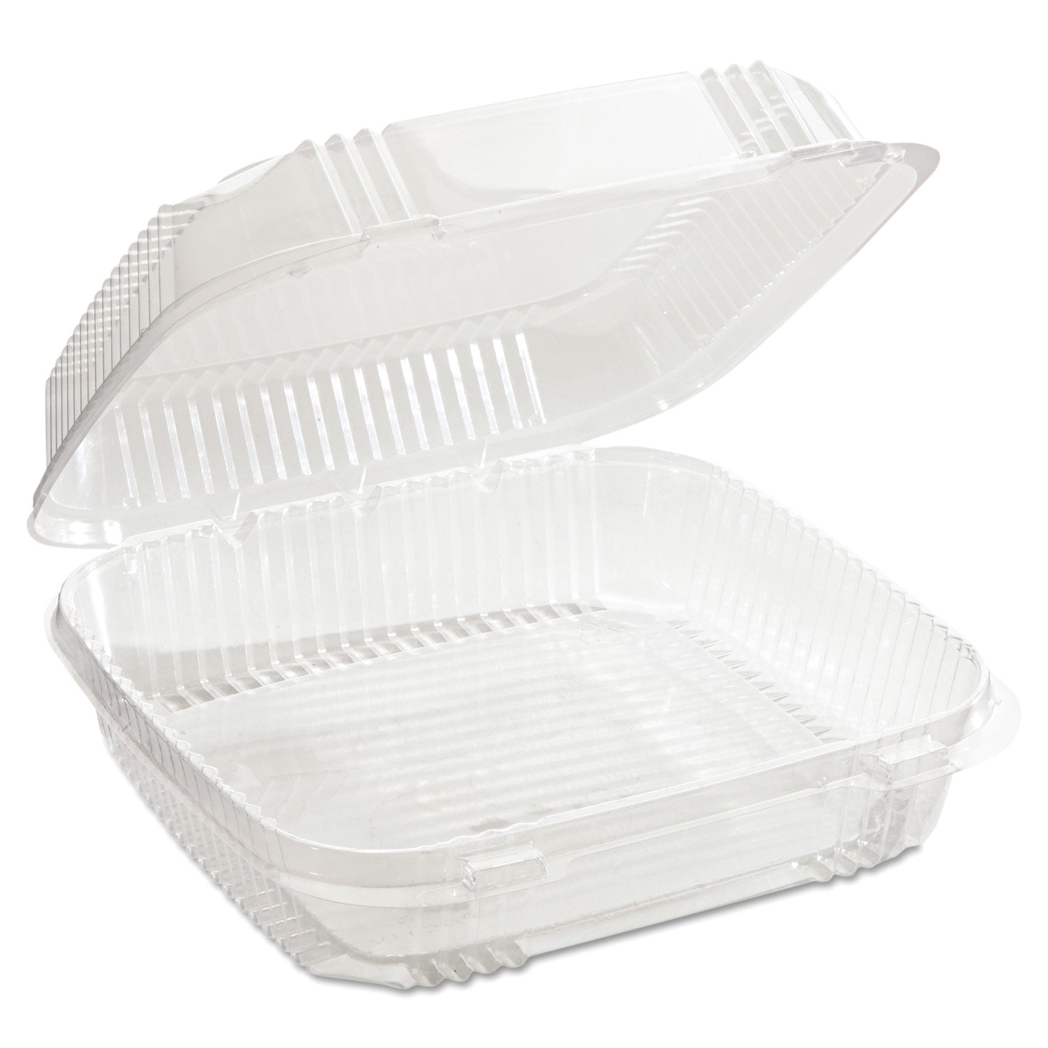 Pactiv Evergreen ClearView SmartLock Hinged Lid Container, 49 oz, 8.2 x 8.34 x 2.91, Clear, Plastic, 200/Carton