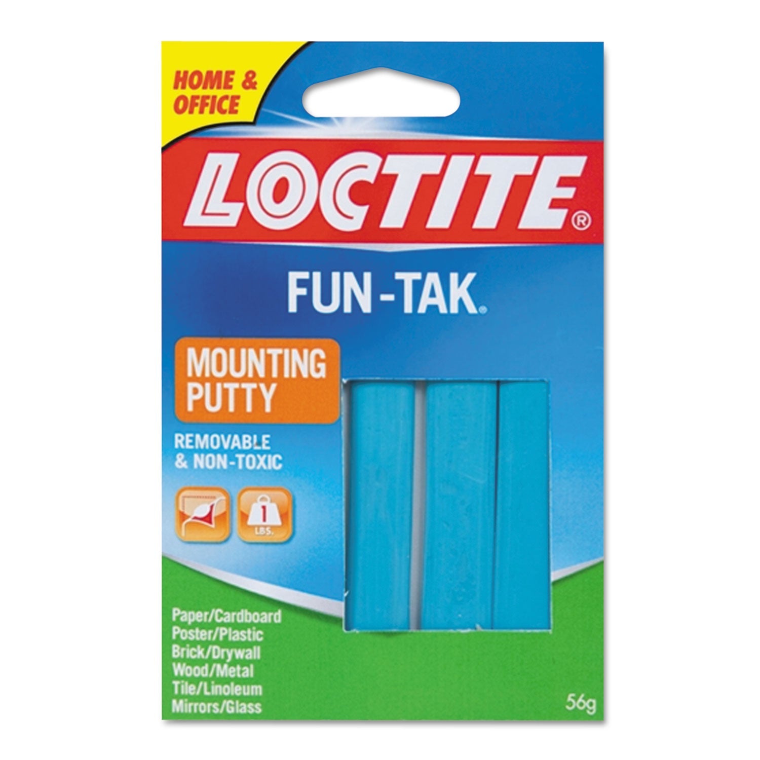 Loctite Fun-Tak Mounting Putty, Repositionable and Reusable, 6 Strips, 2 oz