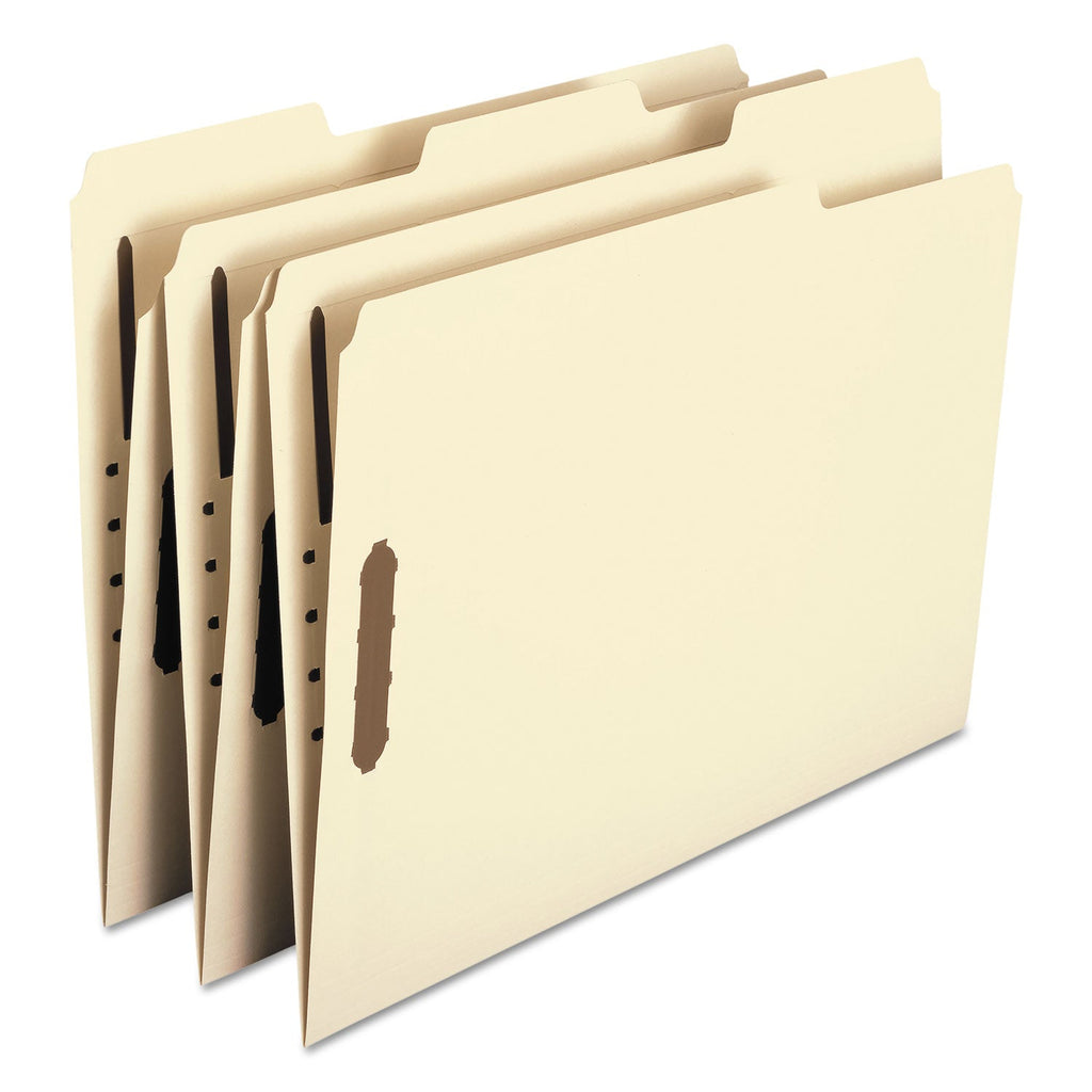 Smead Top Tab Fastener Folders, 1/3-Cut Tabs: Assorted, 2 Fasteners, Letter Size, 11-pt Manila Exterior, 50/Box
