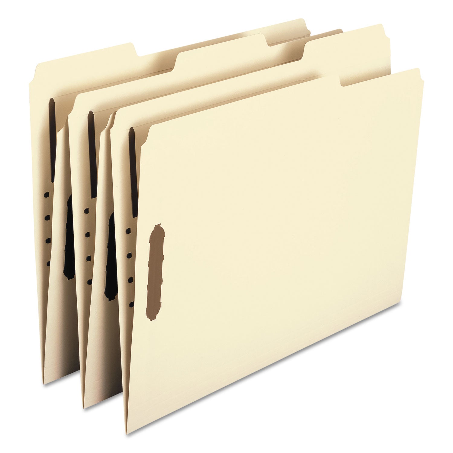 Smead Top Tab Fastener Folders, 1/3-Cut Tabs: Assorted, 2 Fasteners, Letter Size, 11-pt Manila Exterior, 50/Box