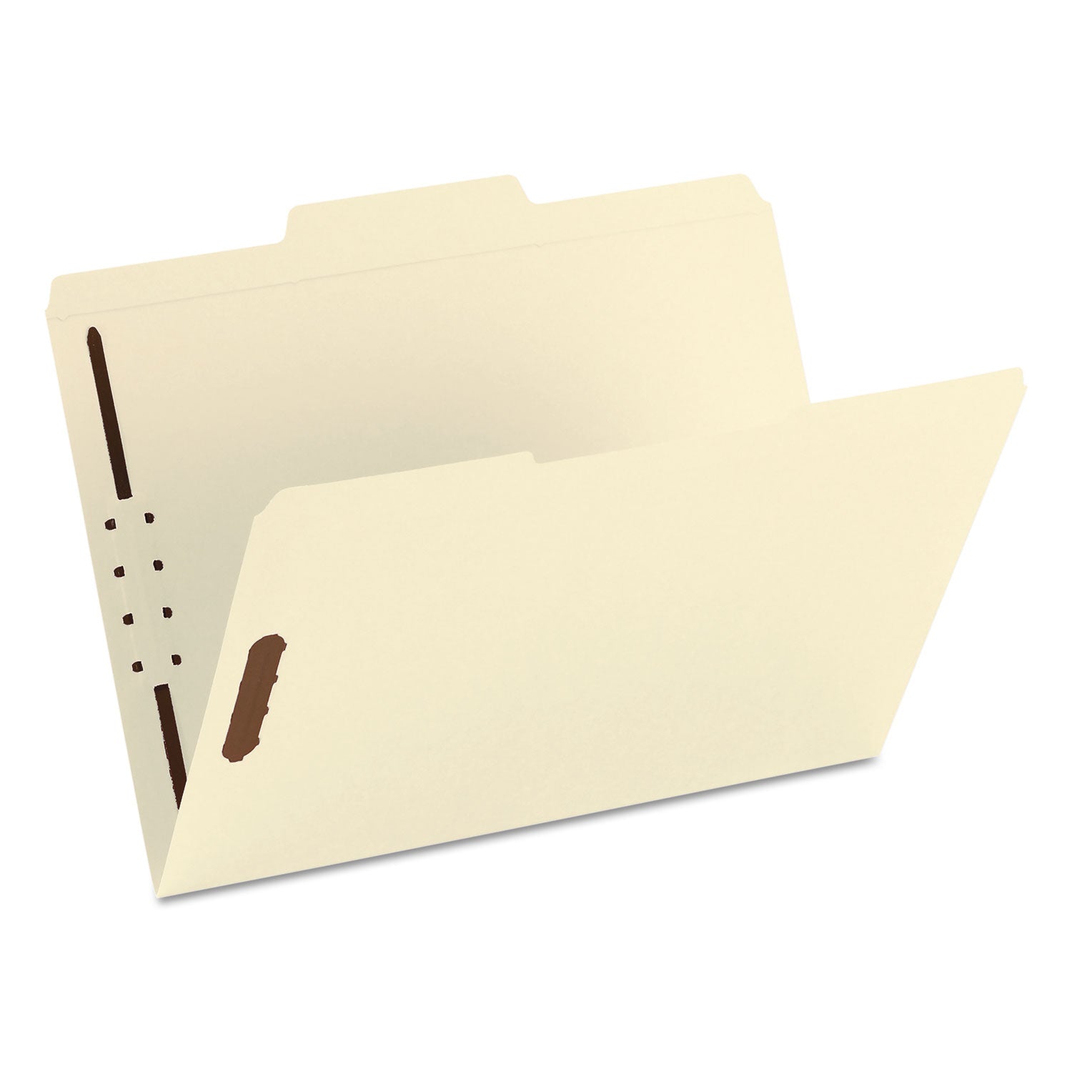 Smead Top Tab Fastener Folders, 1/3-Cut Tabs: Assorted, 2 Fasteners, Letter Size, 11-pt Manila Exterior, 50/Box