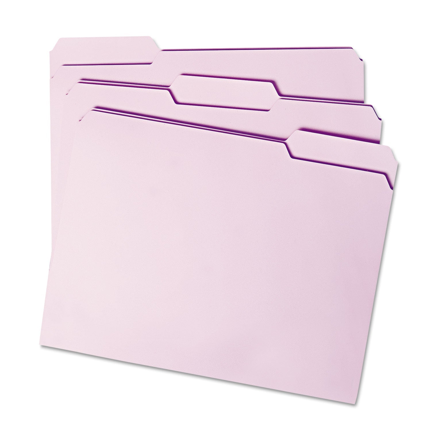 Smead Reinforced Top Tab Colored File Folders, 1/3-Cut Tabs: Assorted, Letter Size, 0.75" Expansion, Lavender, 100/Box
