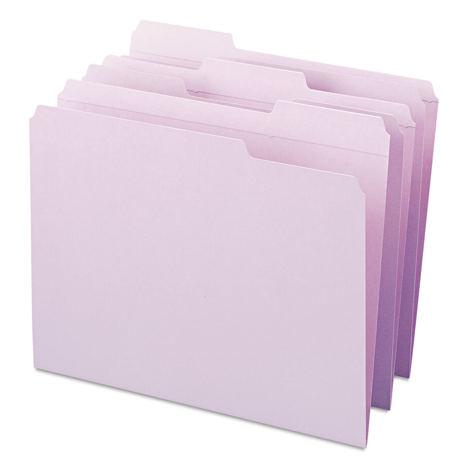 Smead Reinforced Top Tab Colored File Folders, 1/3-Cut Tabs: Assorted, Letter Size, 0.75" Expansion, Lavender, 100/Box