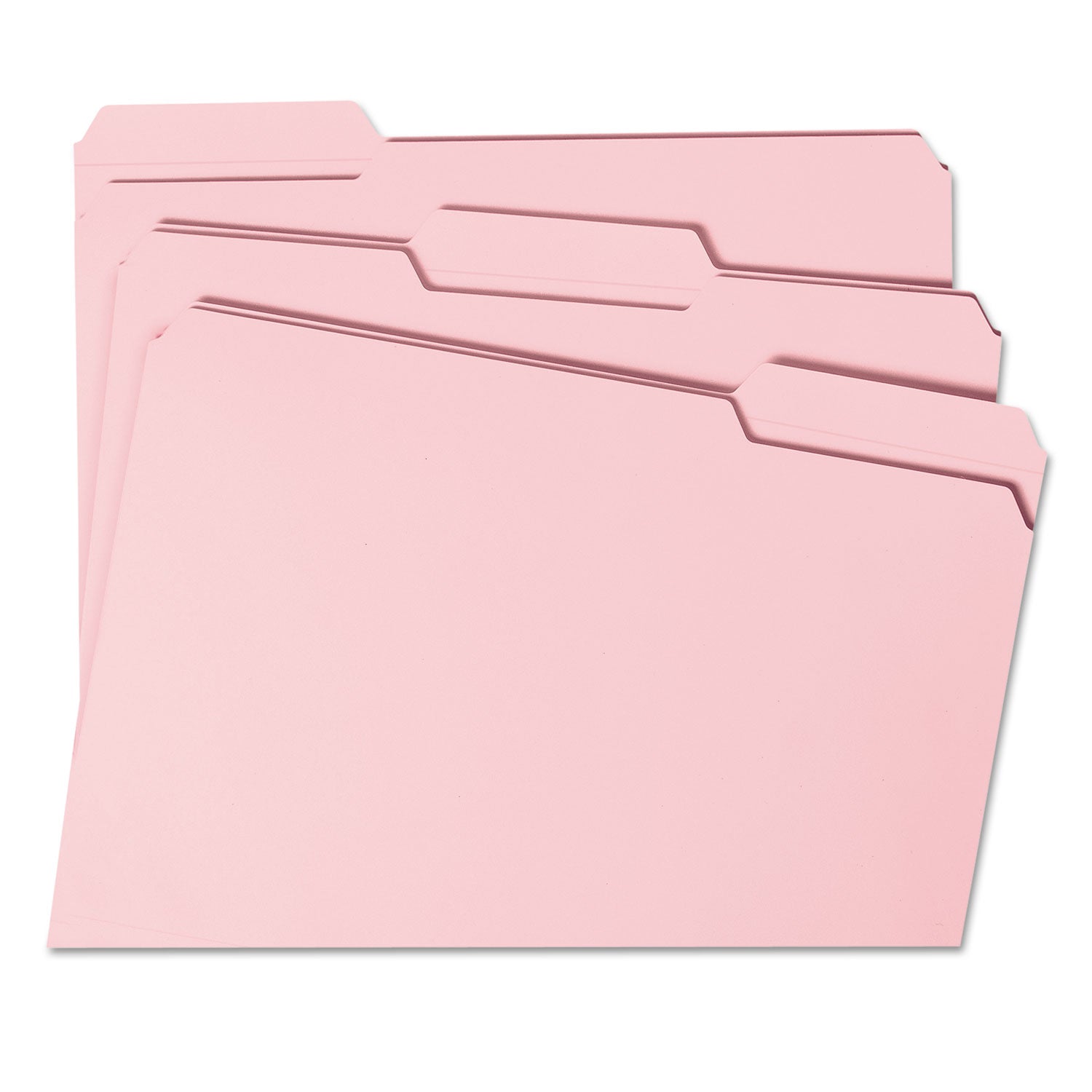 Smead Reinforced Top Tab Colored File Folders, 1/3-Cut Tabs: Assorted, Letter Size, 0.75" Expansion, Pink, 100/Box