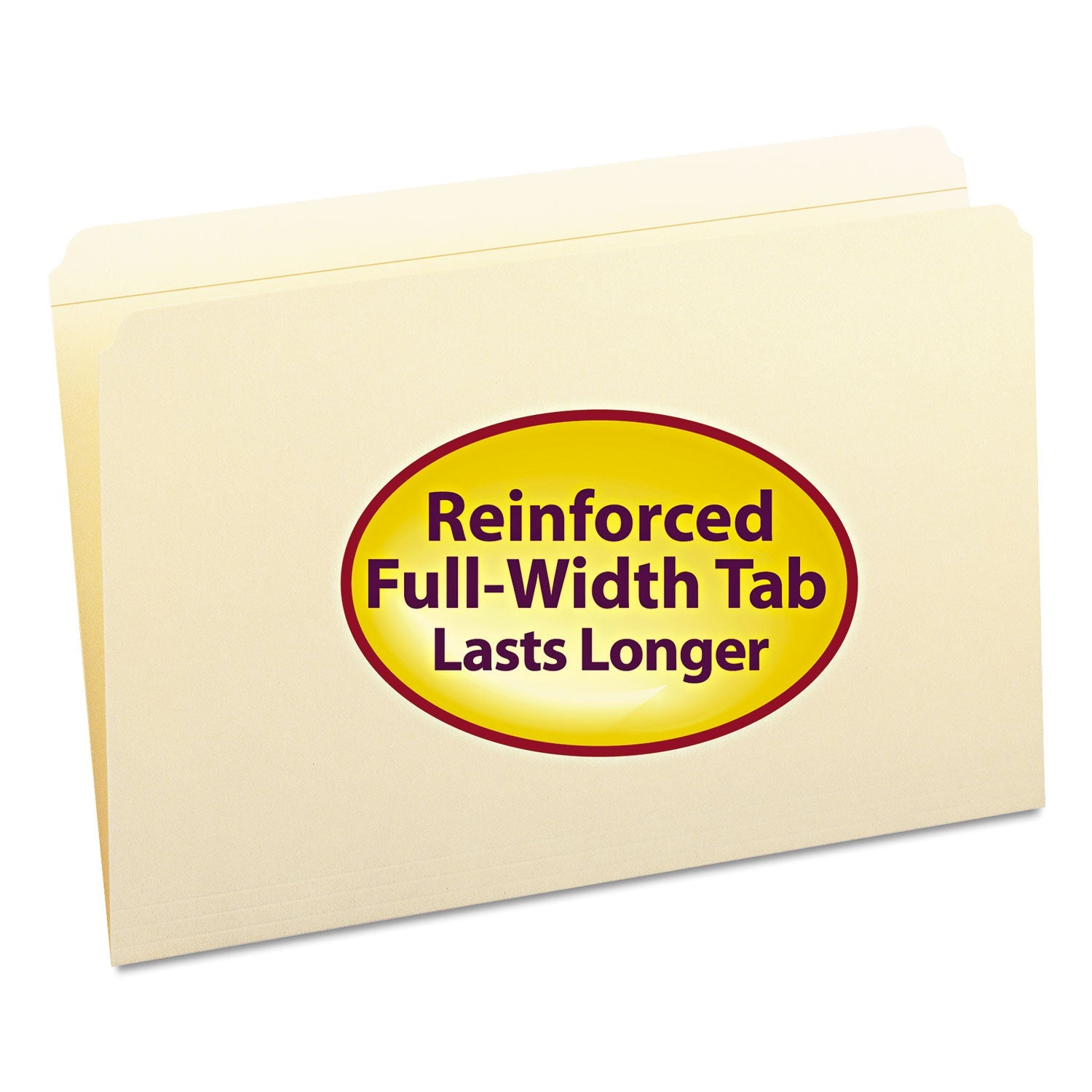 Smead Reinforced Tab Manila File Folders, Straight Tabs, Legal Size, 0.75" Expansion, 11-pt Manila, 100/Box