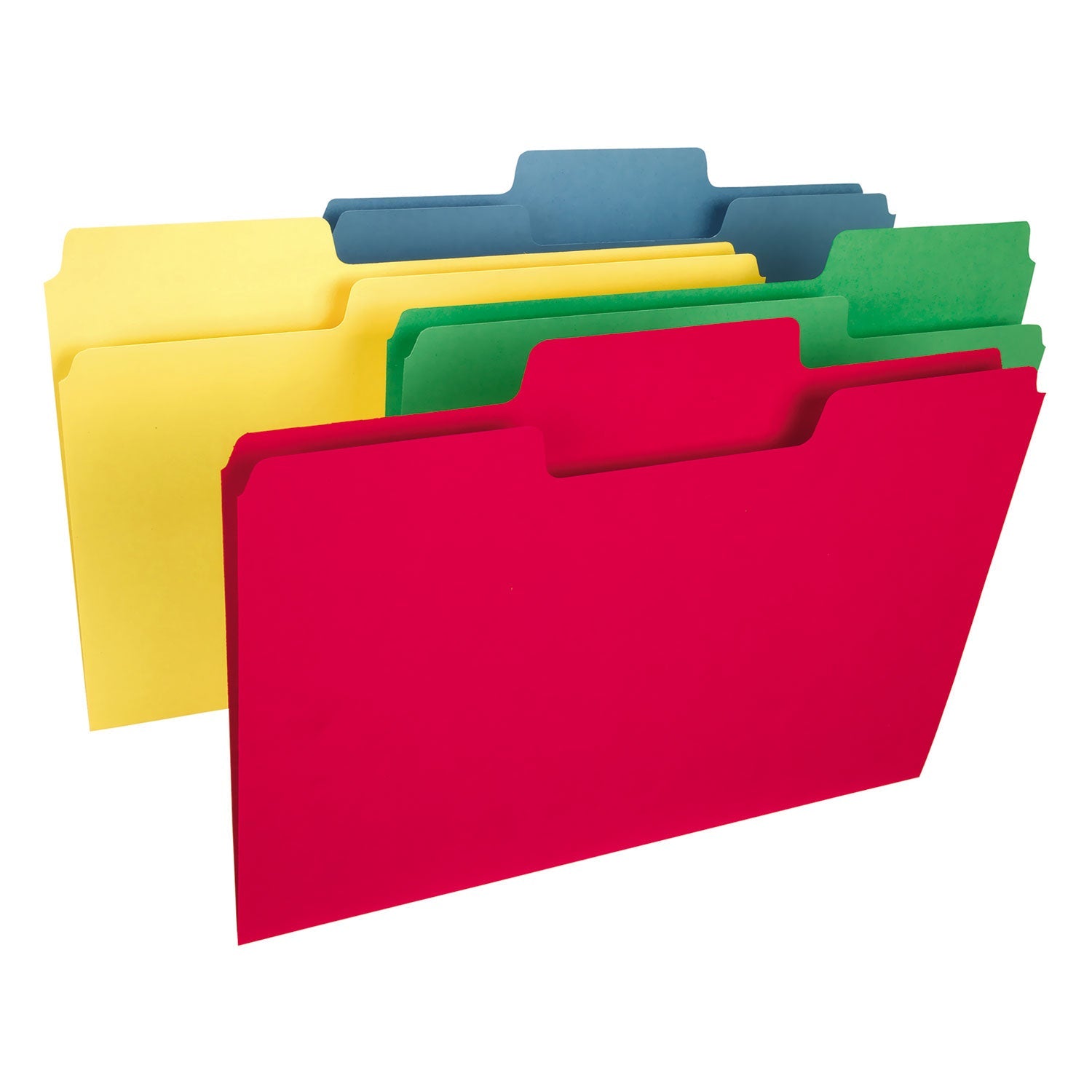 Smead SuperTab Colored File Folders, 1/3-Cut Tabs: Assorted, Legal Size, 0.75" Expansion, 14-pt Stock, Assorted Colors, 50/Box