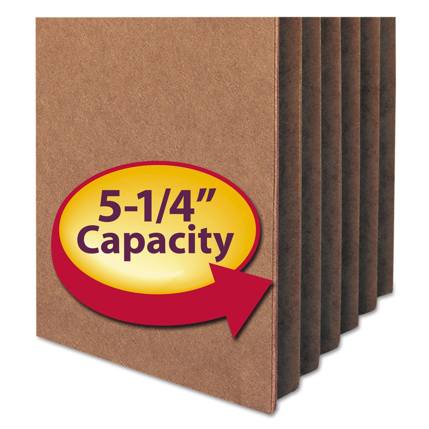 Smead Redrope Drop Front File Pockets, 5.25" Expansion, Letter Size, Redrope, 50/Box