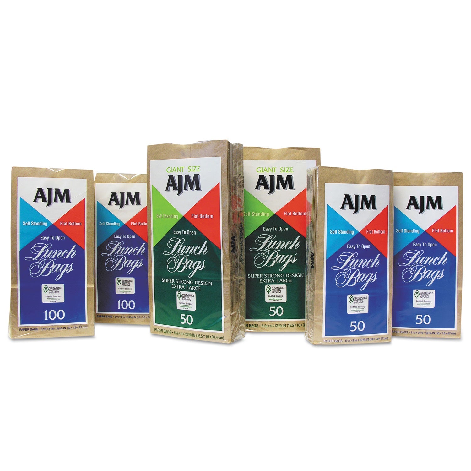General Standard Paper Lunch Bags, 5.13" x 10.38", Kraft, 1,200 Bags