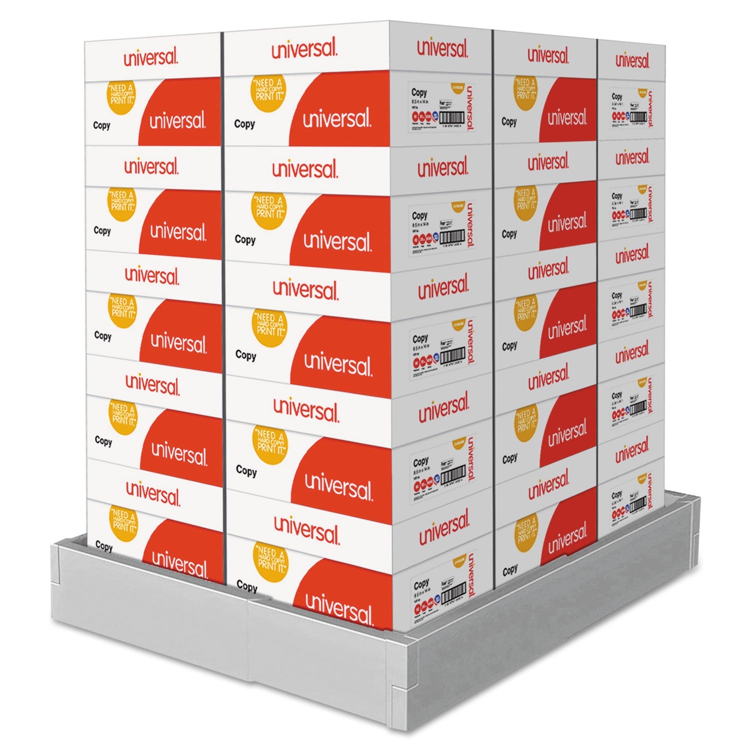 Universal Legal Size Copy Paper, 92 Bright, 20 lb Bond Weight, 8.5 x 14, White, 500 Sheets/Ream, 10 Reams/Carton, 30 Cartons/Pallet