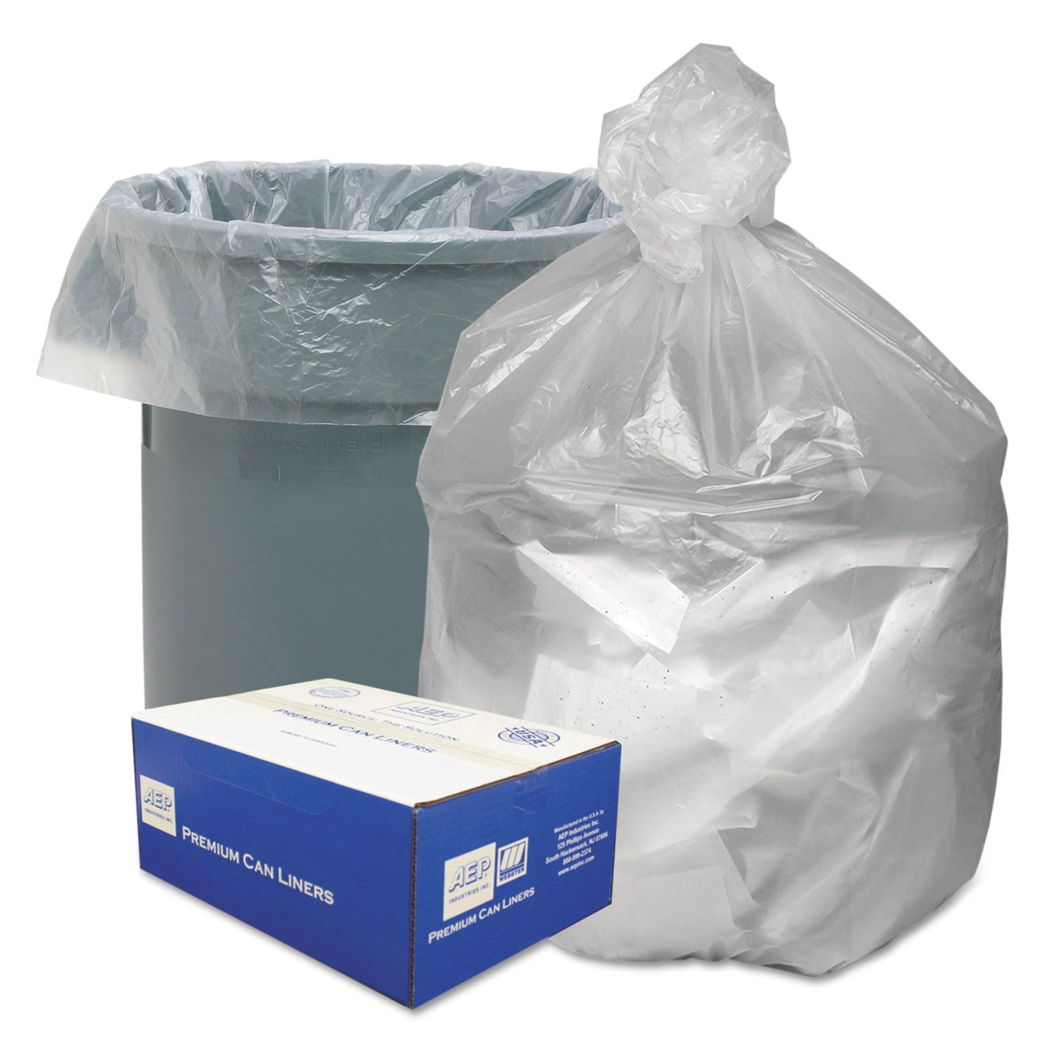Good 'n Tuff Waste Can Liners, 45 gal, 10 microns, 40" x 46", Natural, 250/Carton