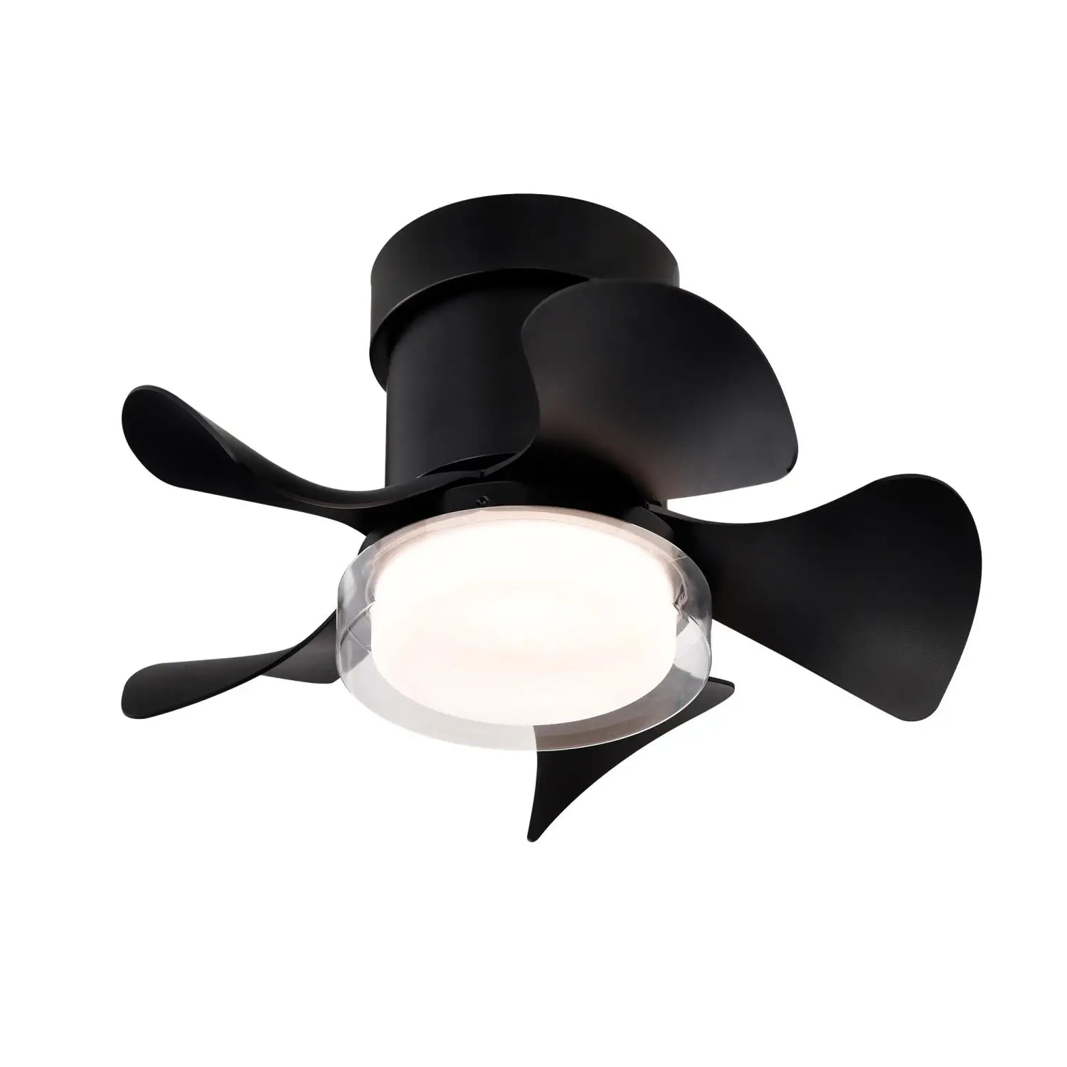 21" Matte Black Ceiling Fans with Lights Quiet DC Motor & Remote