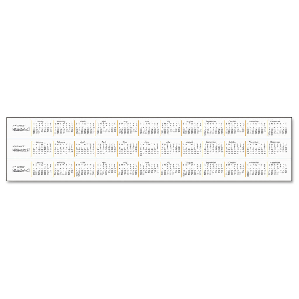 AT-A-GLANCE WallMates Self-Adhesive Dry Erase Monthly Planning Surfaces, 36 x 24, White/Gray/Orange Sheets, Undated