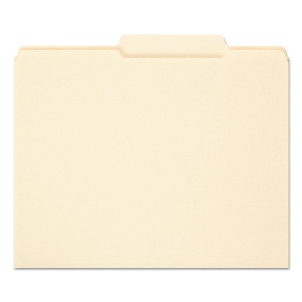 Smead Reinforced Guide Height File Folders, 2/5-Cut Tabs: Right of Center Position, Letter Size, 0.75" Expansion, Manila, 100/Box