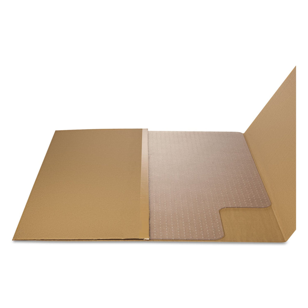Alera Moderate Use Studded Chair Mat for Low Pile Carpet, 36 x 48, Lipped, Clear