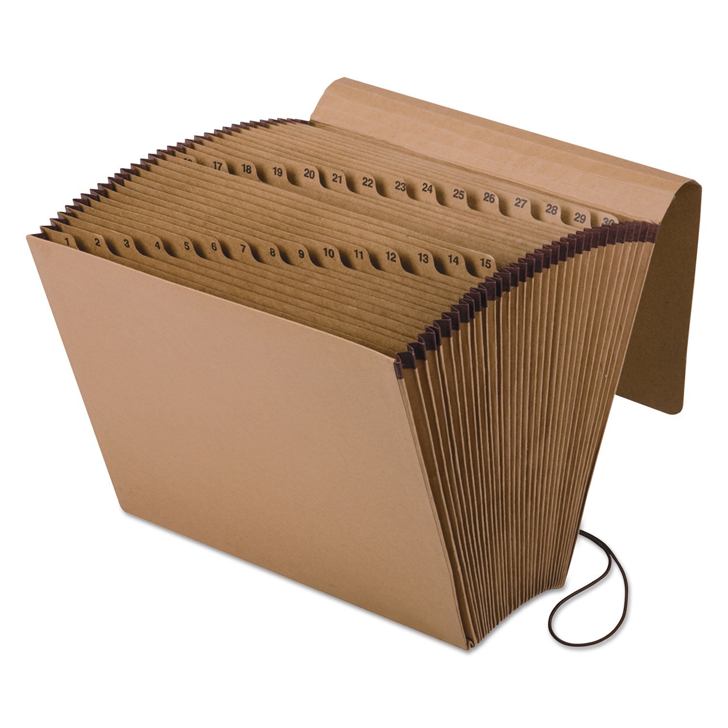 Pendaflex Kraft Indexed Expanding File, 31 Sections, Elastic Cord Closure, 1/15-Cut Tabs, Letter Size, Brown