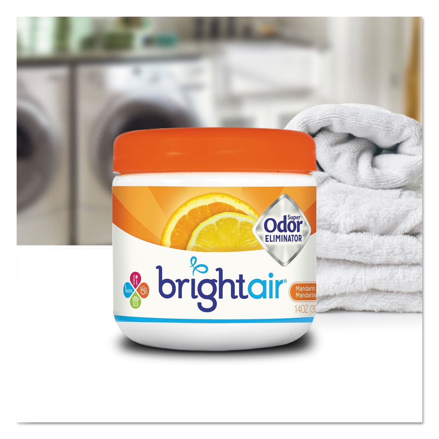 BRIGHT Air Super Odor Eliminator, Mandarin Orange and Fresh Lemon, 14 oz Jar