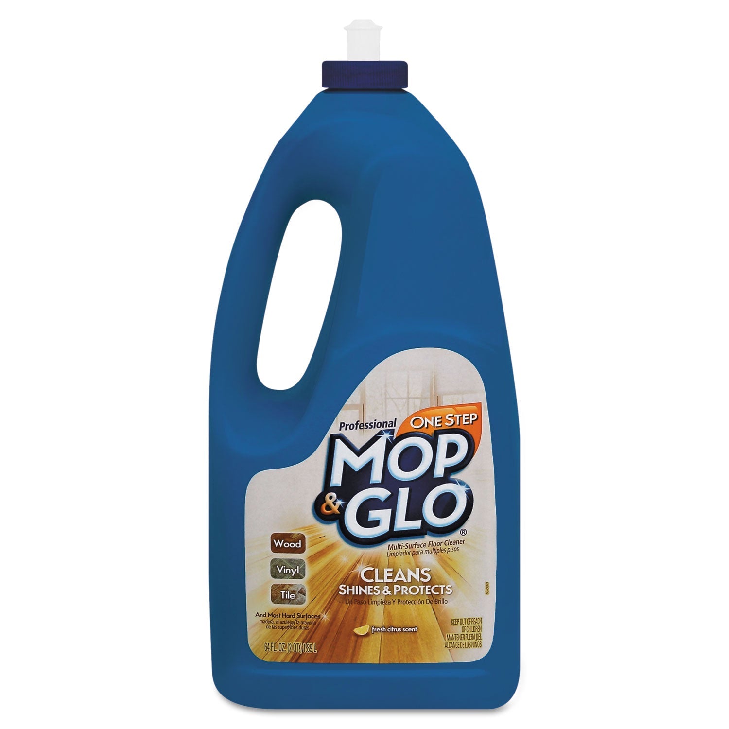 Professional MOP & GLO Triple Action Floor Shine Cleaner, Fresh Citrus Scent, 64 oz Bottle