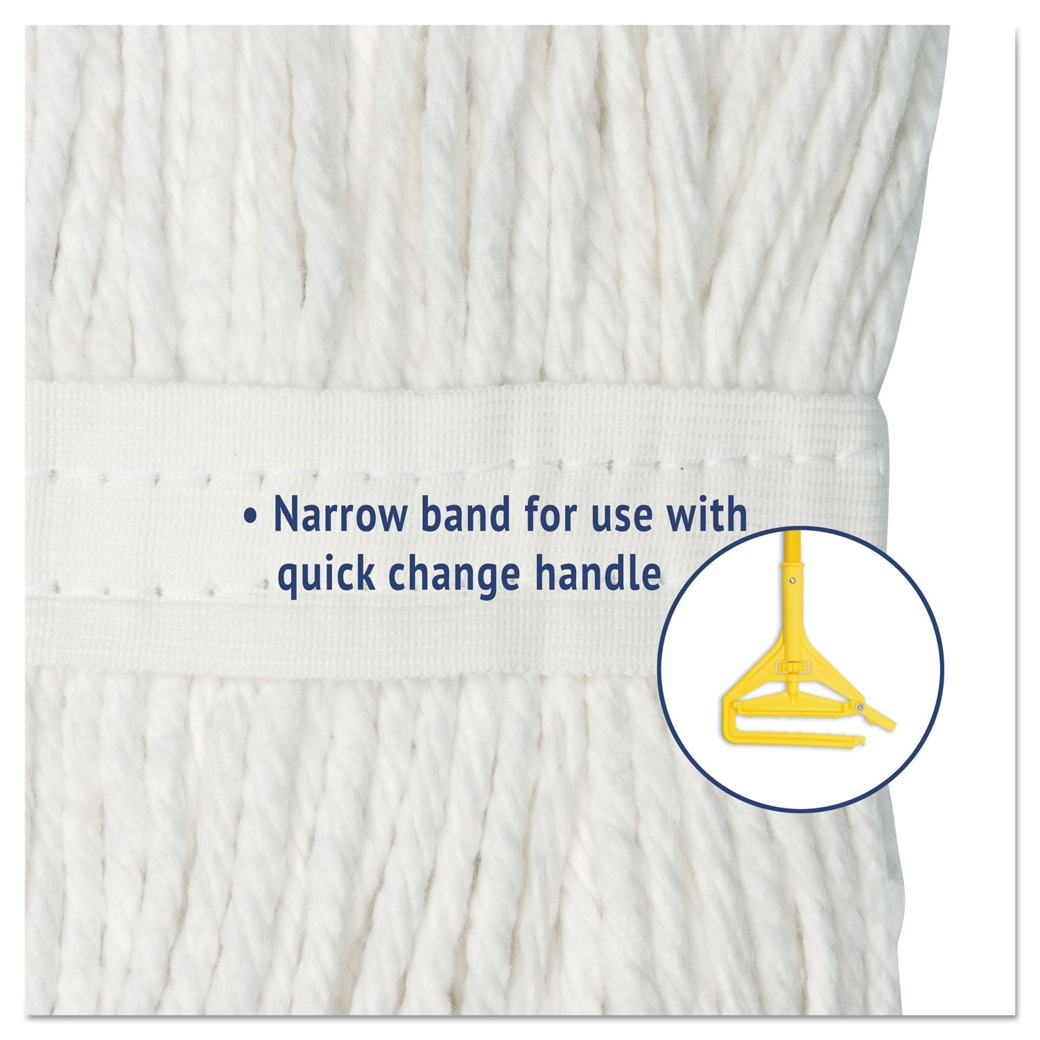 Boardwalk Premium Cut-End Wet Mop Heads, Cotton, 24oz, White, 12/Carton