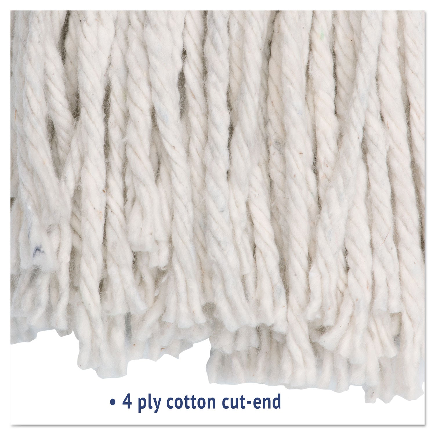 Boardwalk Premium Cut-End Wet Mop Heads, Cotton, 24oz, White, 12/Carton