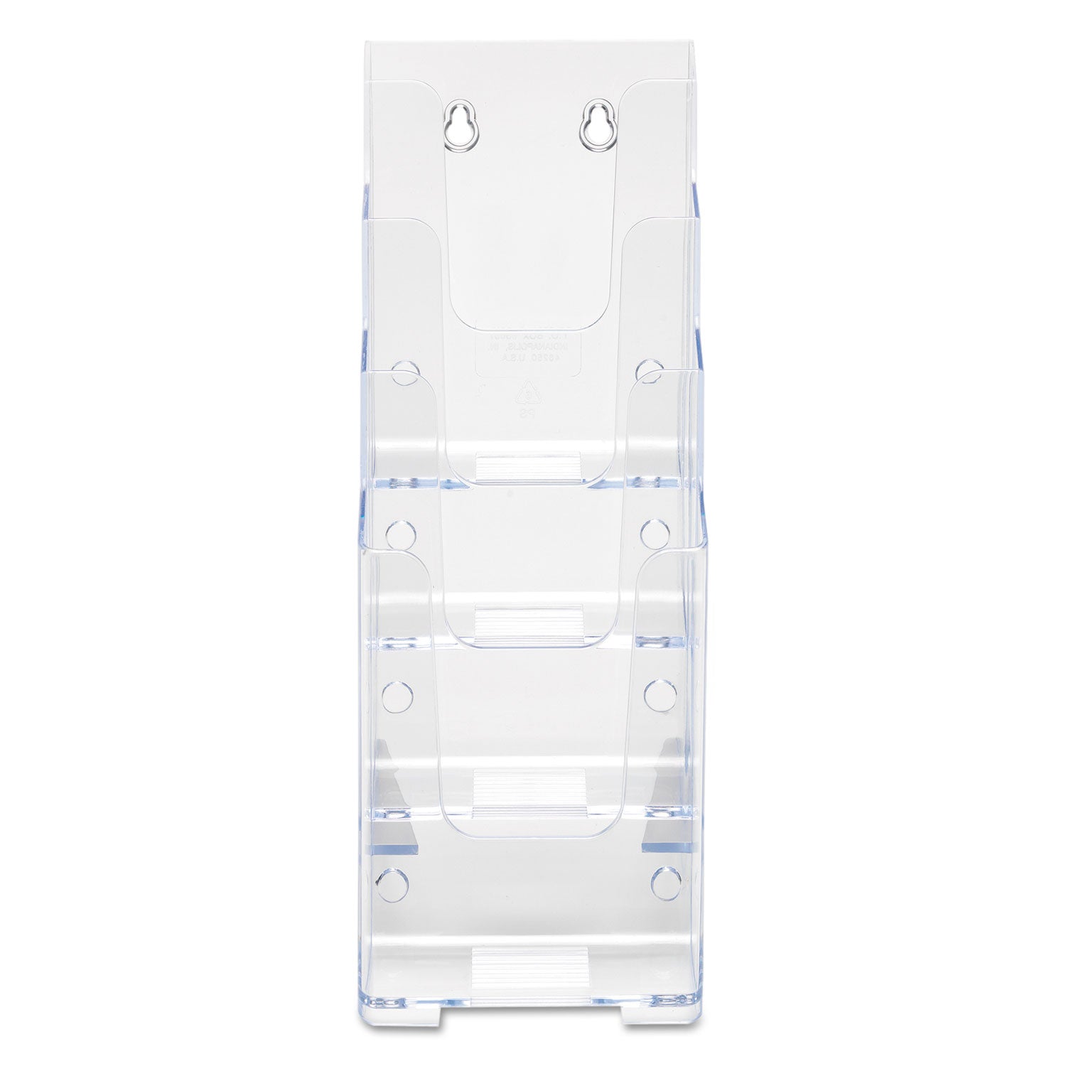 deflecto 4-Compartment DocuHolder, Leaflet Size, 4.88w x 6.13d x 10h, Clear