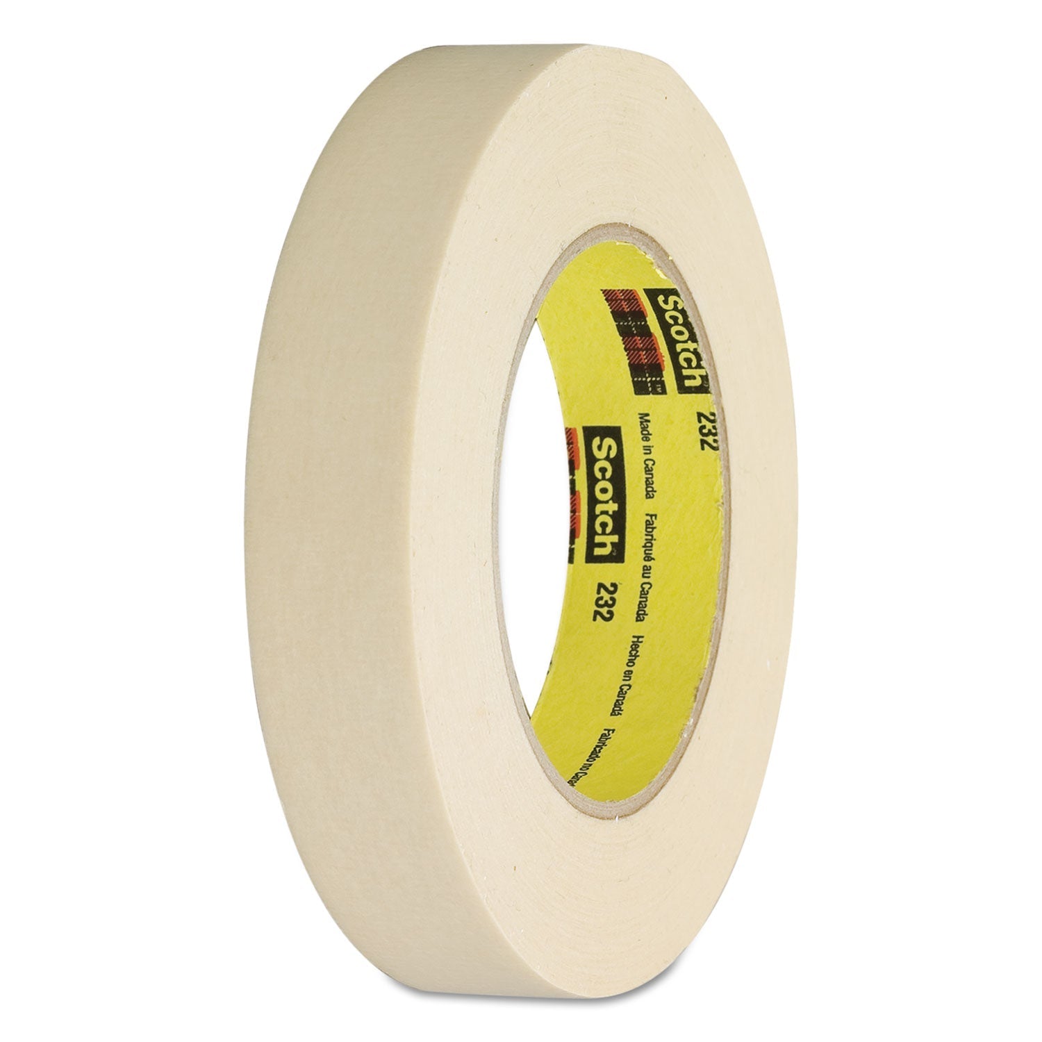 Scotch High-Performance Masking Tape 232, 3" Core, 24 mm x 55 m, Tan