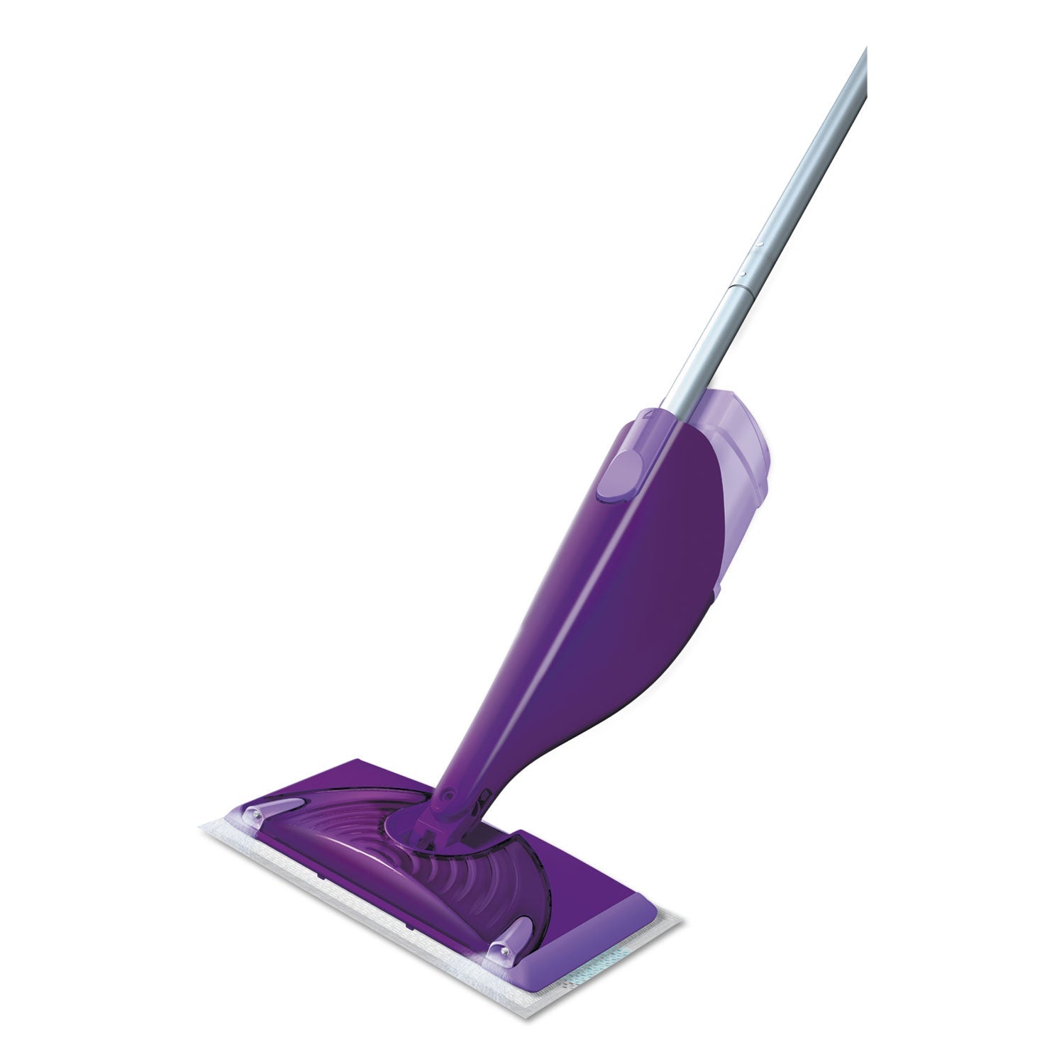 Swiffer WetJet Mop, 11 x 5 White Cloth Head, 46" Purple/Silver Aluminum/Plastic Handle, 2/Carton