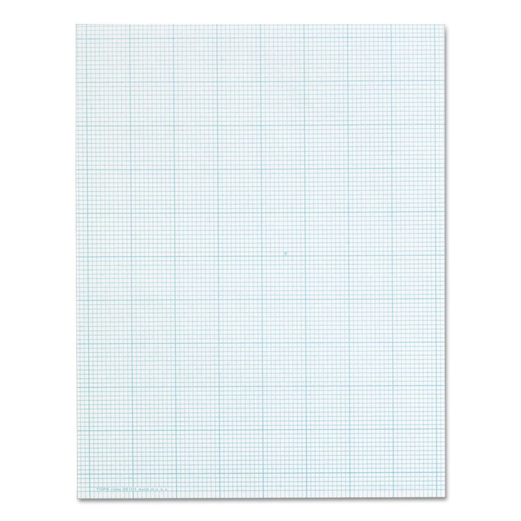 TOPS Cross Section Pads, Cross-Section Quadrille Rule (10 sq/in, 1 sq/in), 50 White 8.5 x 11 Sheets