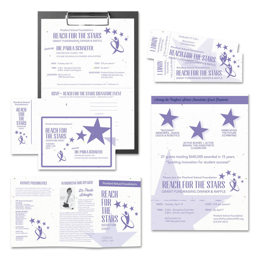 Astrobrights Color Cardstock, 65 lb Cover Weight, 8.5 x 11, Stardust Flecked White, 250/Pack