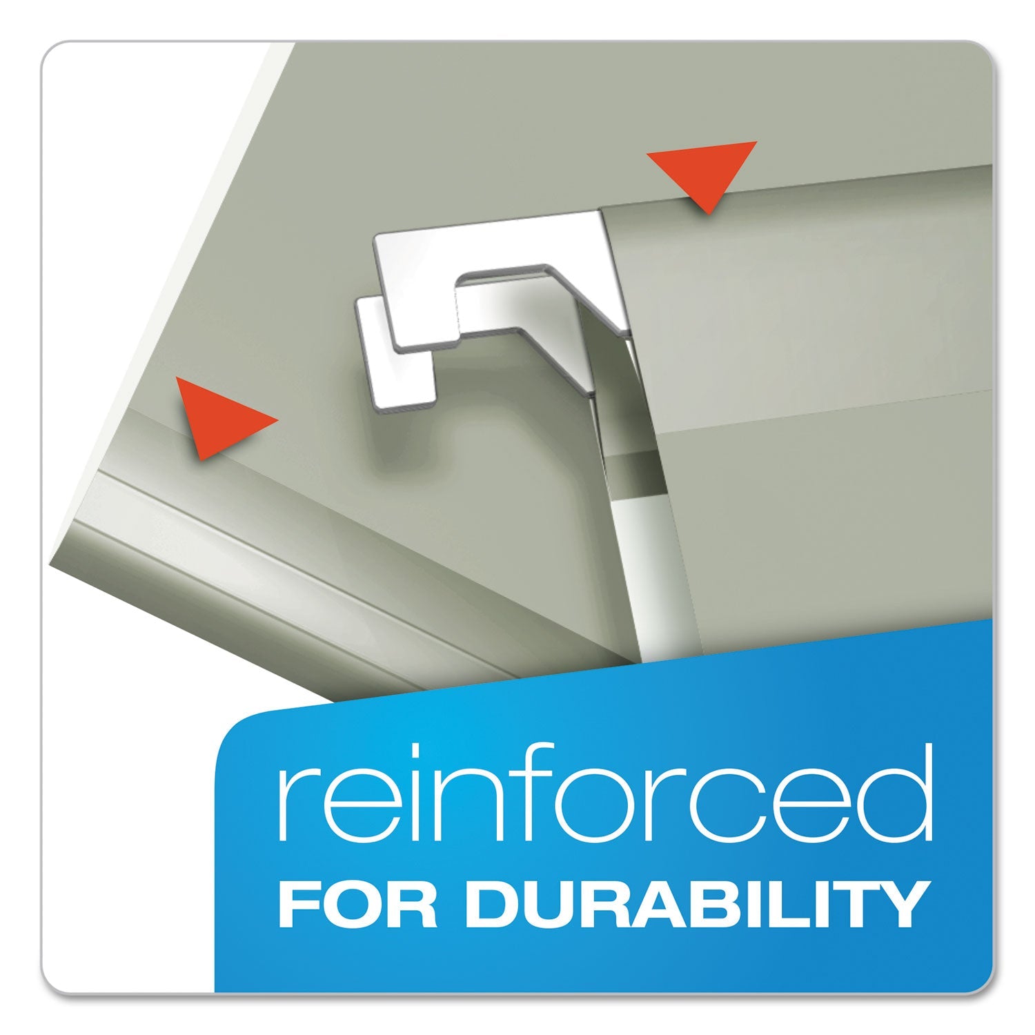 Pendaflex Colored Reinforced Hanging Folders, Letter Size, 1/5-Cut Tabs, Gray, 25/Box