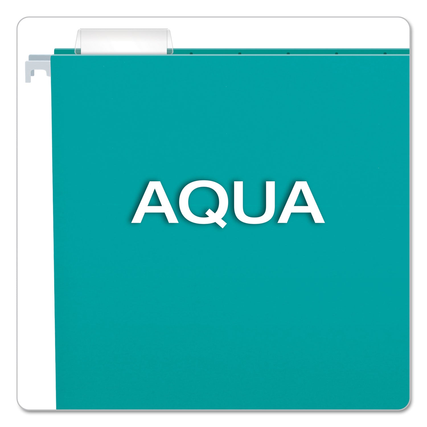 Pendaflex Colored Hanging Folders, Letter Size, 1/5-Cut Tabs, Aqua, 25/Box