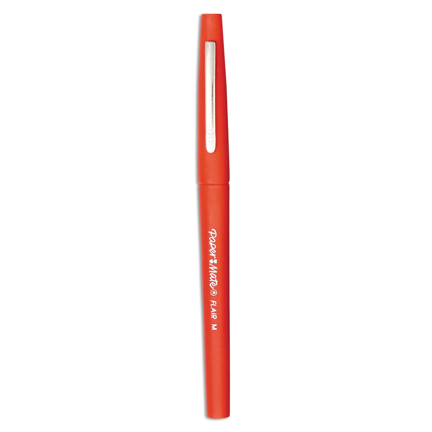 Paper Mate Point Guard Flair Felt Tip Porous Point Pen, Stick, Bold 1.4 mm, Red Ink, Red Barrel, 36/Box