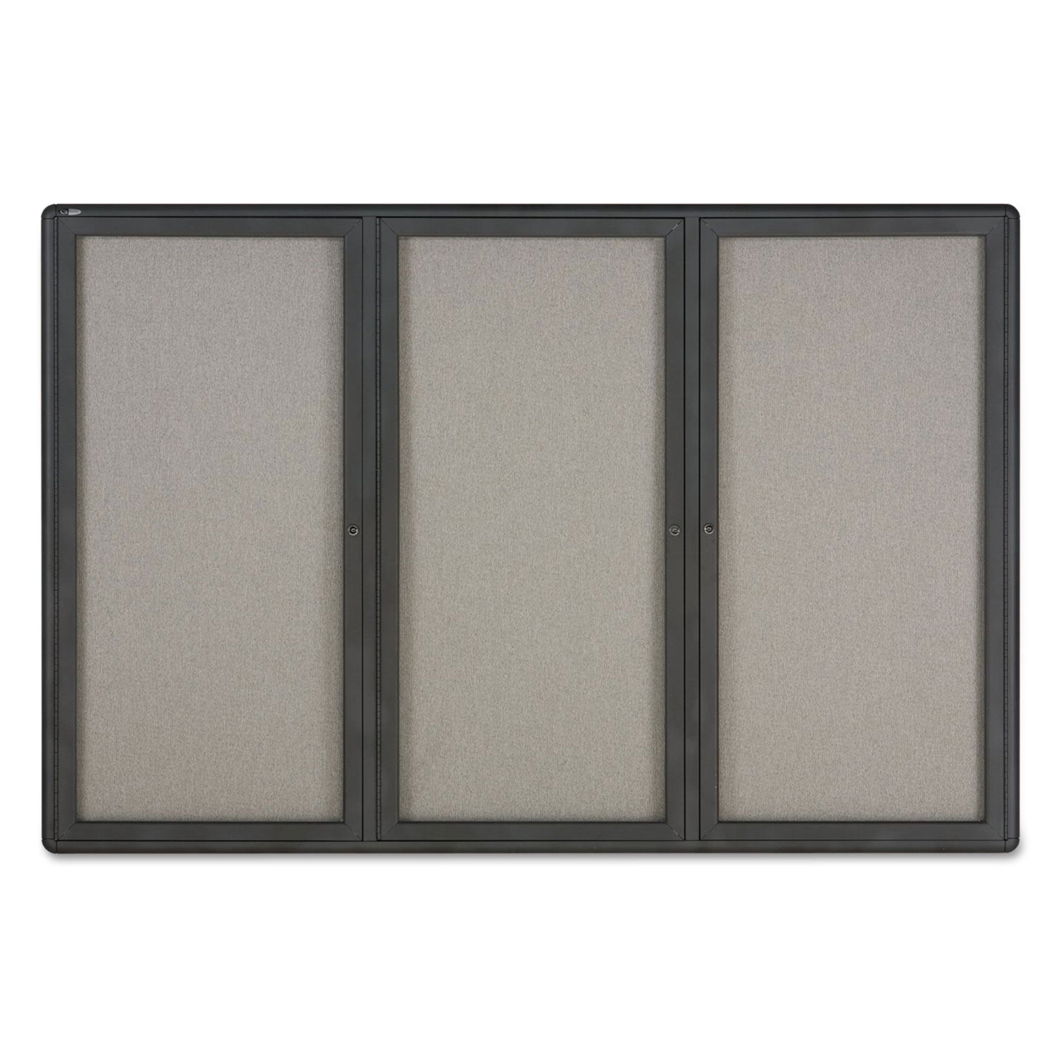 Quartet Enclosed Fabric-Cork Board, 72 x 48, Gray Surface, Graphite Aluminum Frame