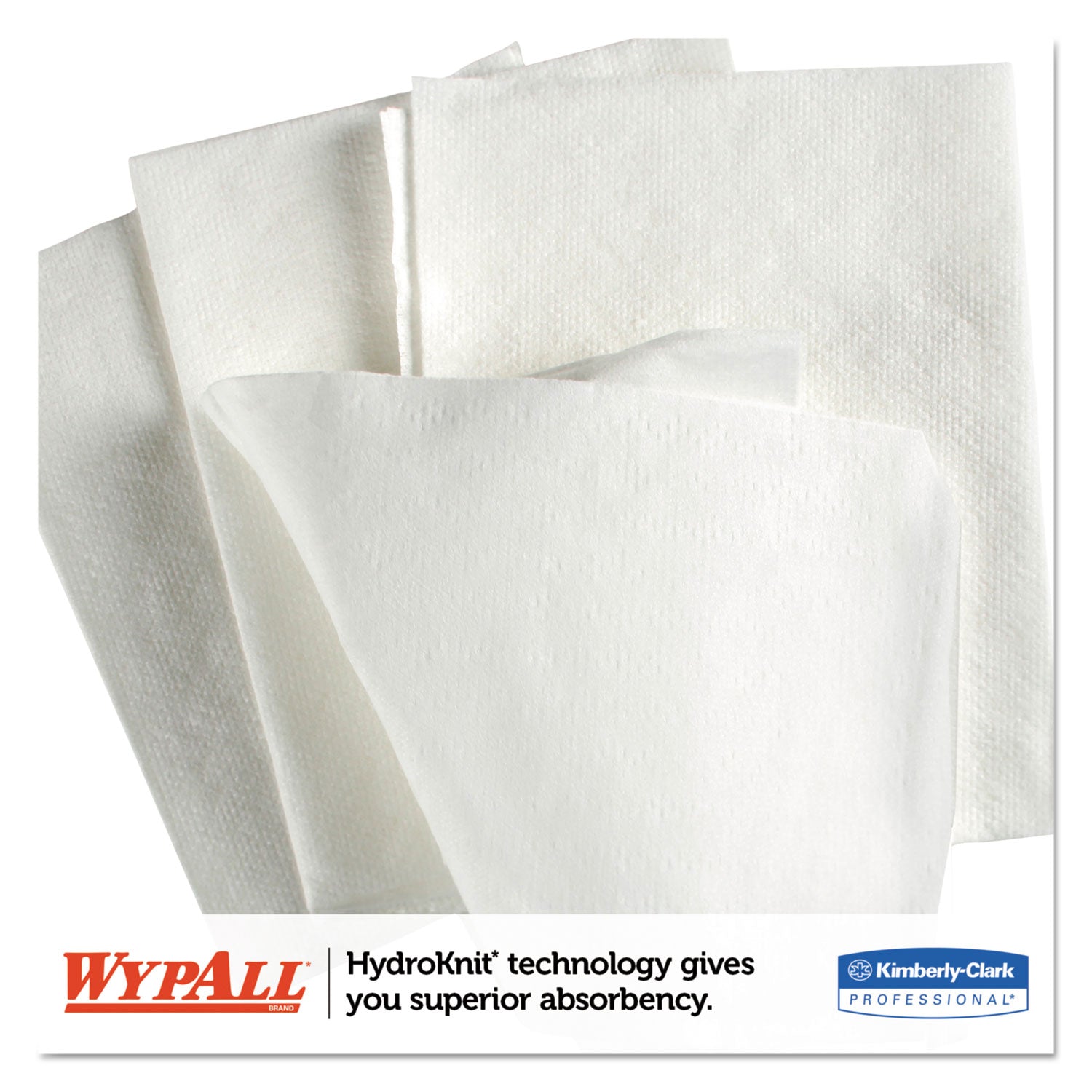 WypAll General Clean X60 Cloths, 1/4 Fold, 12.5 x 10, White, 70/Pack, 8 Packs/Carton